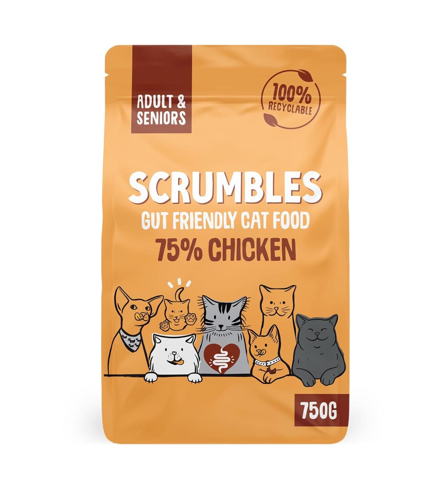 Scrumbles Adult and Senior Cats Dry Food 750g Chicken 750 g (Pack of 1) - Buy Online on GoSupps.com