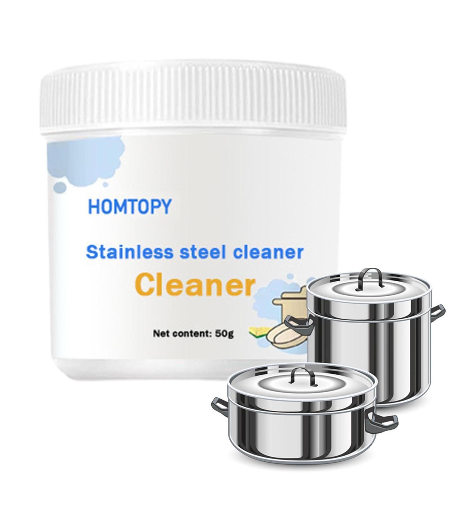 Stainless Steel Pot Cleaner Pot Scale Remover | Stove Rust Pan Stainless Steel Pan Cleaner and Pot Scale Remover for Cookware Stove Rowces 100g - Buy Online on GoSupps.com