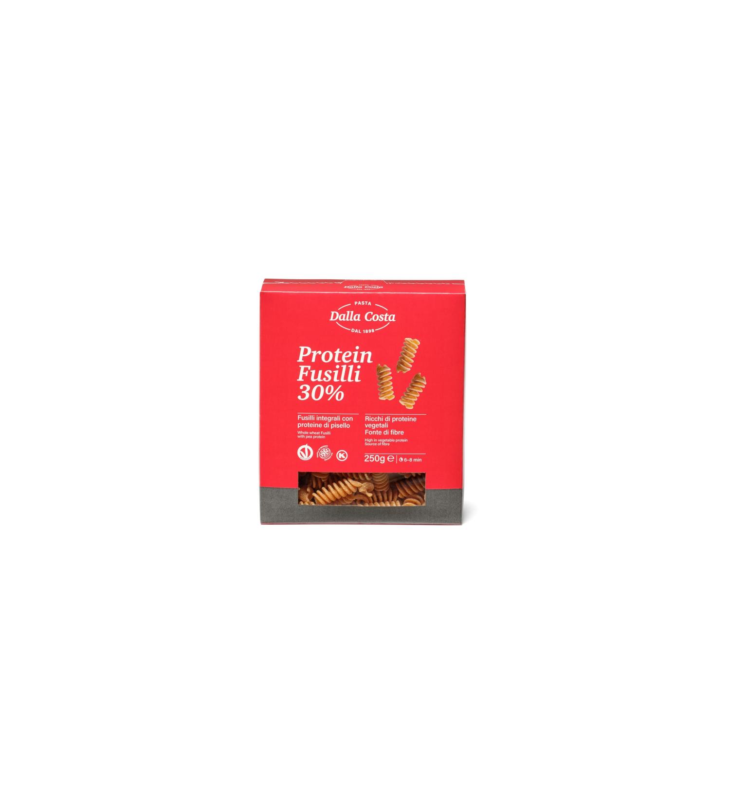 Dalla Costa Fusilli Protein Paste 30 Pea Protein value pack 8 x 250 grams - Buy Online on GoSupps.com