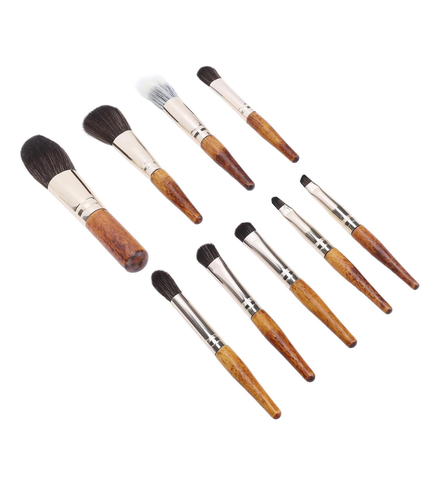 Buy High-Quality Makeup Brush Set | Soft & Delicate Brushes for Travel Perfect for Business Trips (Wood Color - Buy Online on GoSupps.com