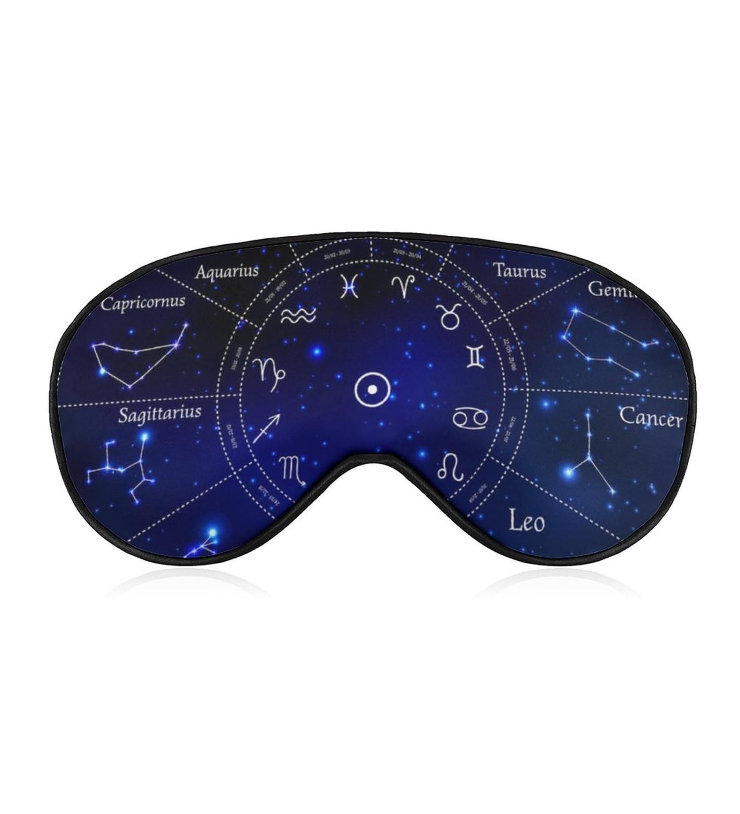 12 Zodiac Constellation Sleep Mask - Adjustable Blindfold for Men and Women - Buy Online on GoSupps.com