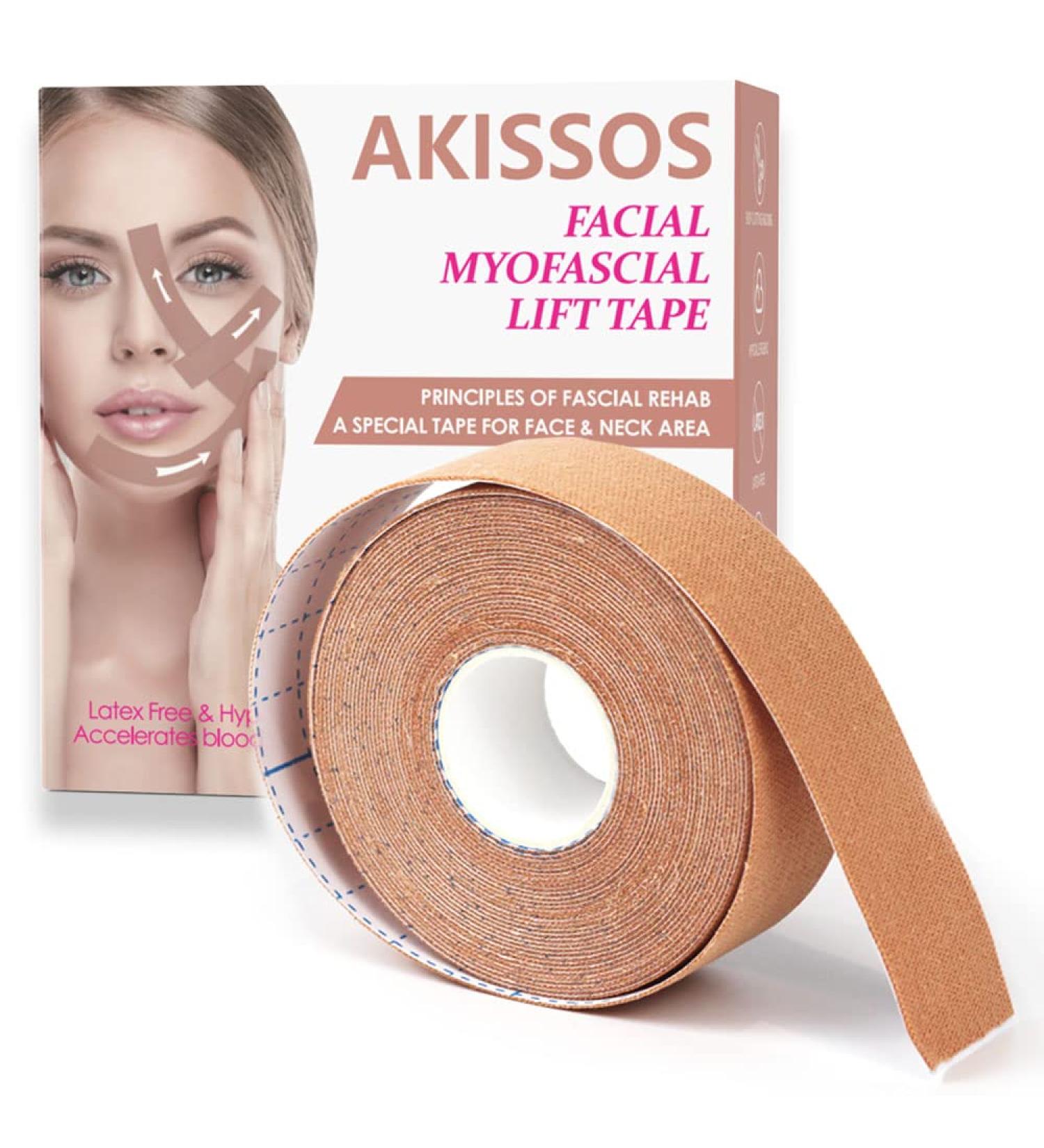 Akissos Facial Myofascial Lift Tape - Face & Neck Firming Belts, Anti Wrinkle Patches - 1 Roll - Buy Online on GoSupps.com