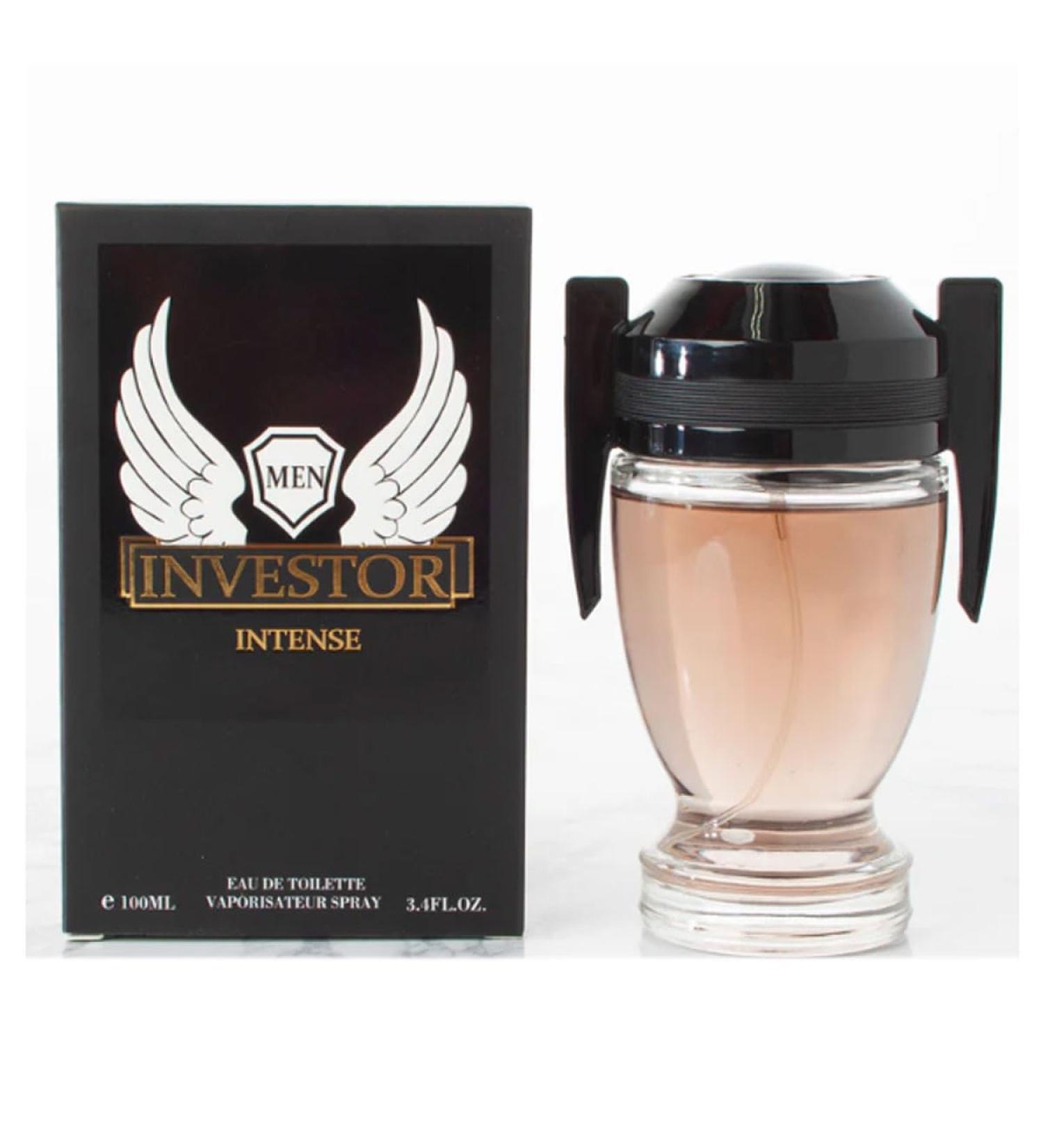 Investor Intense Men Perfume 3.4 Fl Oz Eau De Parfum Vaporisateur Spray Long Lasting Oil France Amber Lemon Pink Pepper