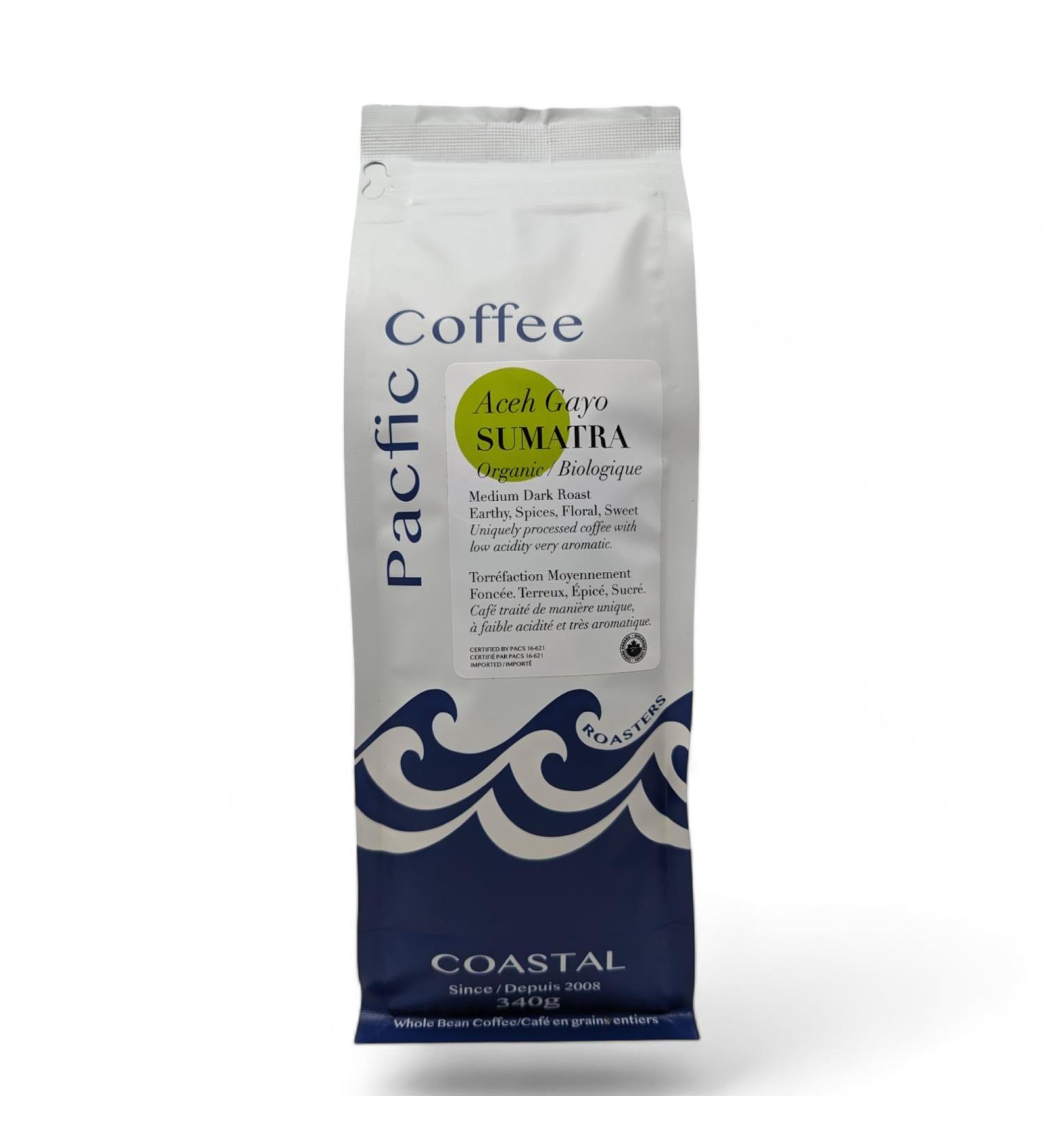 Pacific Coffee Roasters Aceh Gayo Sumatra Organic Coffee Medium Dark Roast 340g Fair Trade Organic Sumatra 340 g (Pack of 1) - Buy Online on GoSupps.com