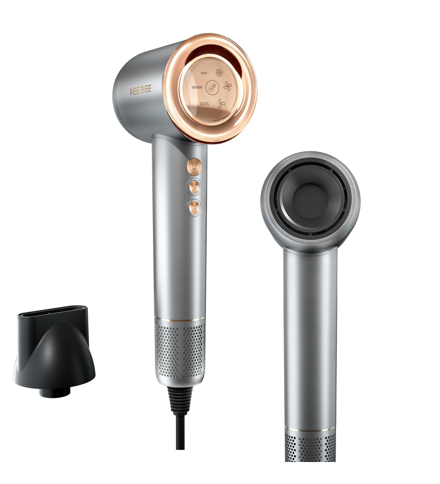 High Speed Hair Dryer 110 000 RPM - Nano-Plasma 1500W Portable & Quiet Blow Dryer for Home Kids & Travel - Silver - Buy Online on GoSupps.com
