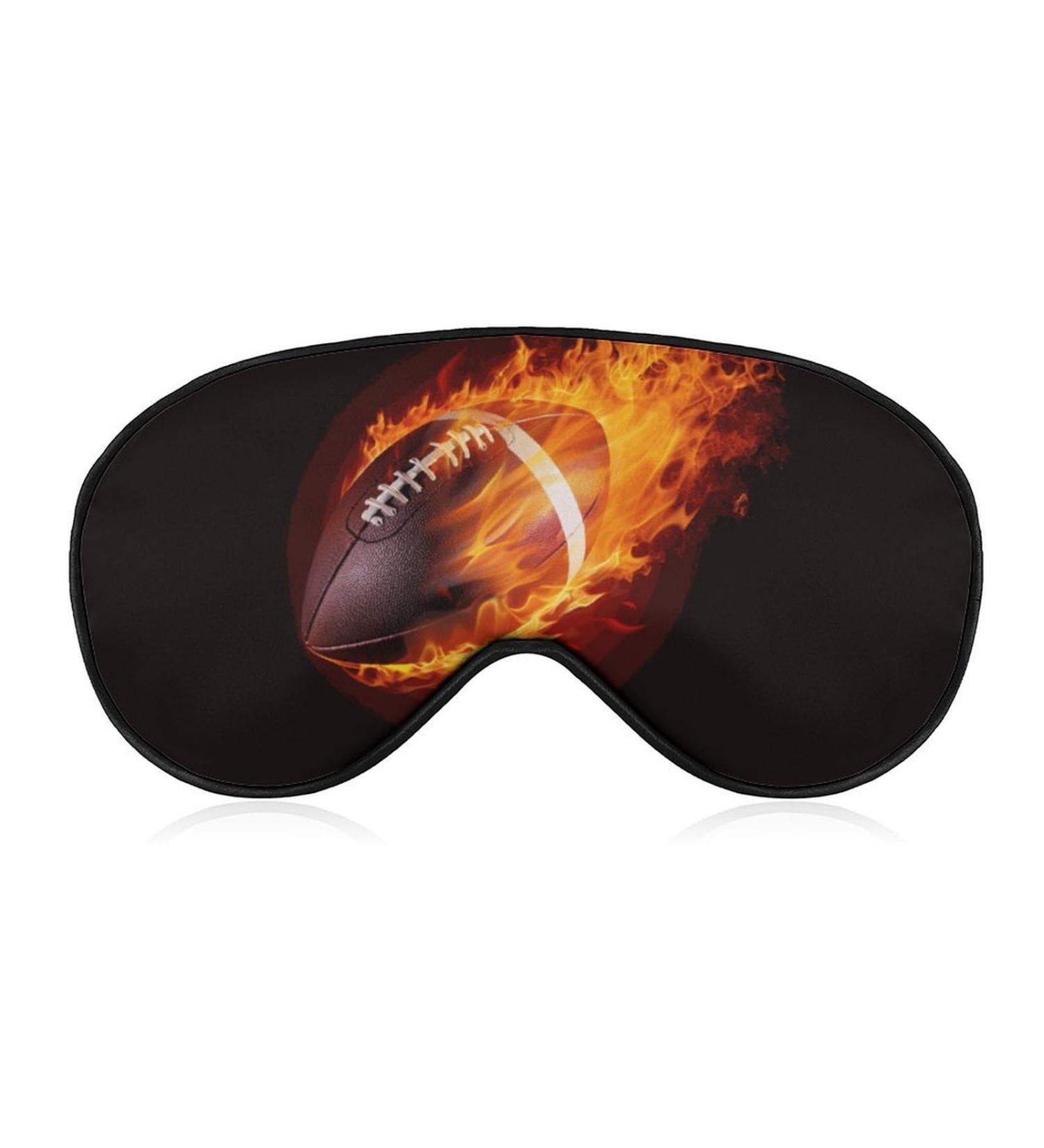 Buy American Football Fire Flames Sleeping Mask - Adjustable Soft Eye Mask for Men Women Boys & Girls | Light-Blocking Blindfold for Comfortable Sleep - Buy Online on GoSupps.com