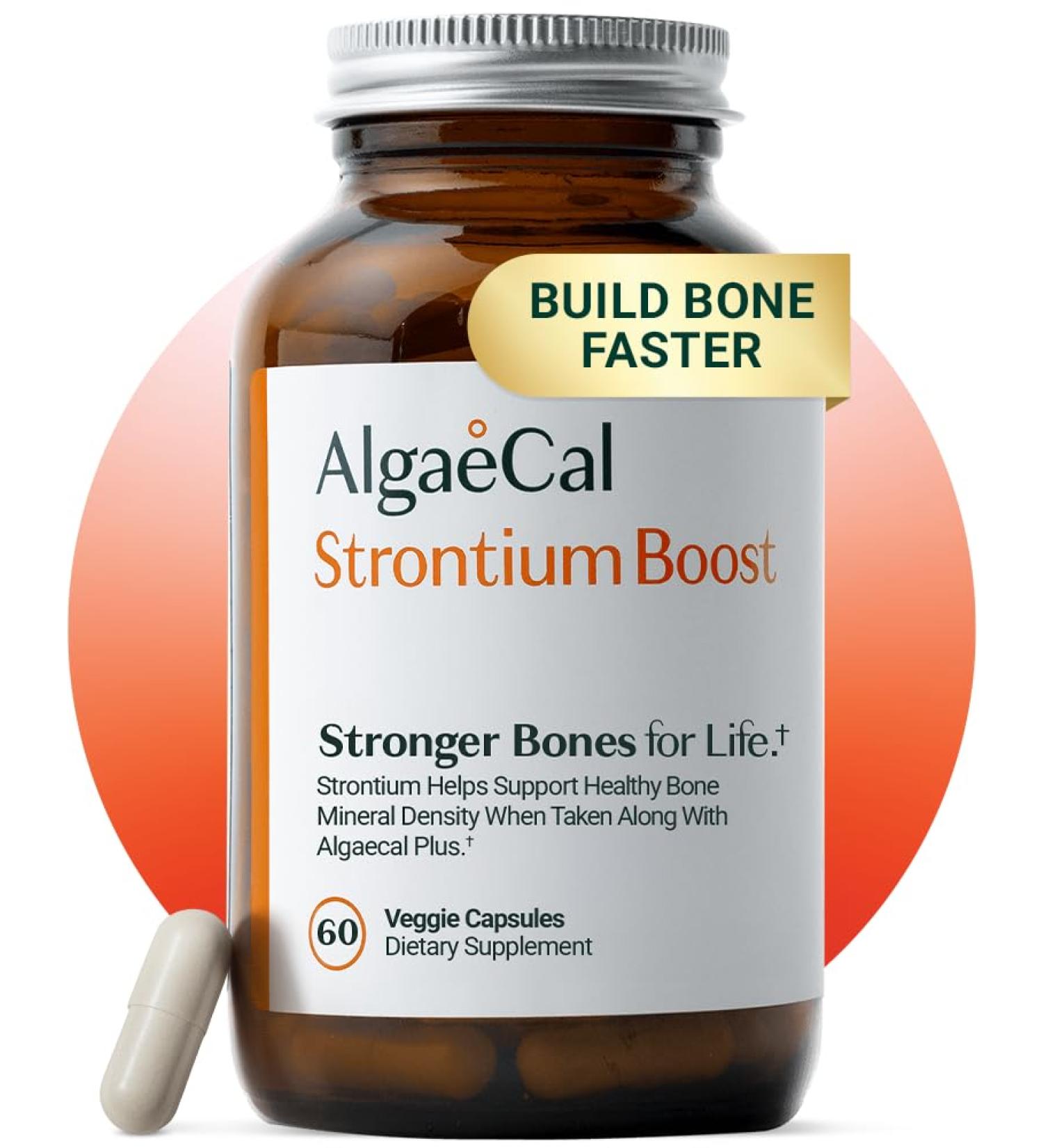 AlgaeCal - Strontium Boost Natural Calcium Supplement for Bone Density Increase Strontium Citrate 680 mg Easy to Swallow for Bone Health & Bone Strength Gluten-Free - 60 Veggie Caps- Made in USA 60 Count (Pack of 1) - Buy Online on GoSupps.com