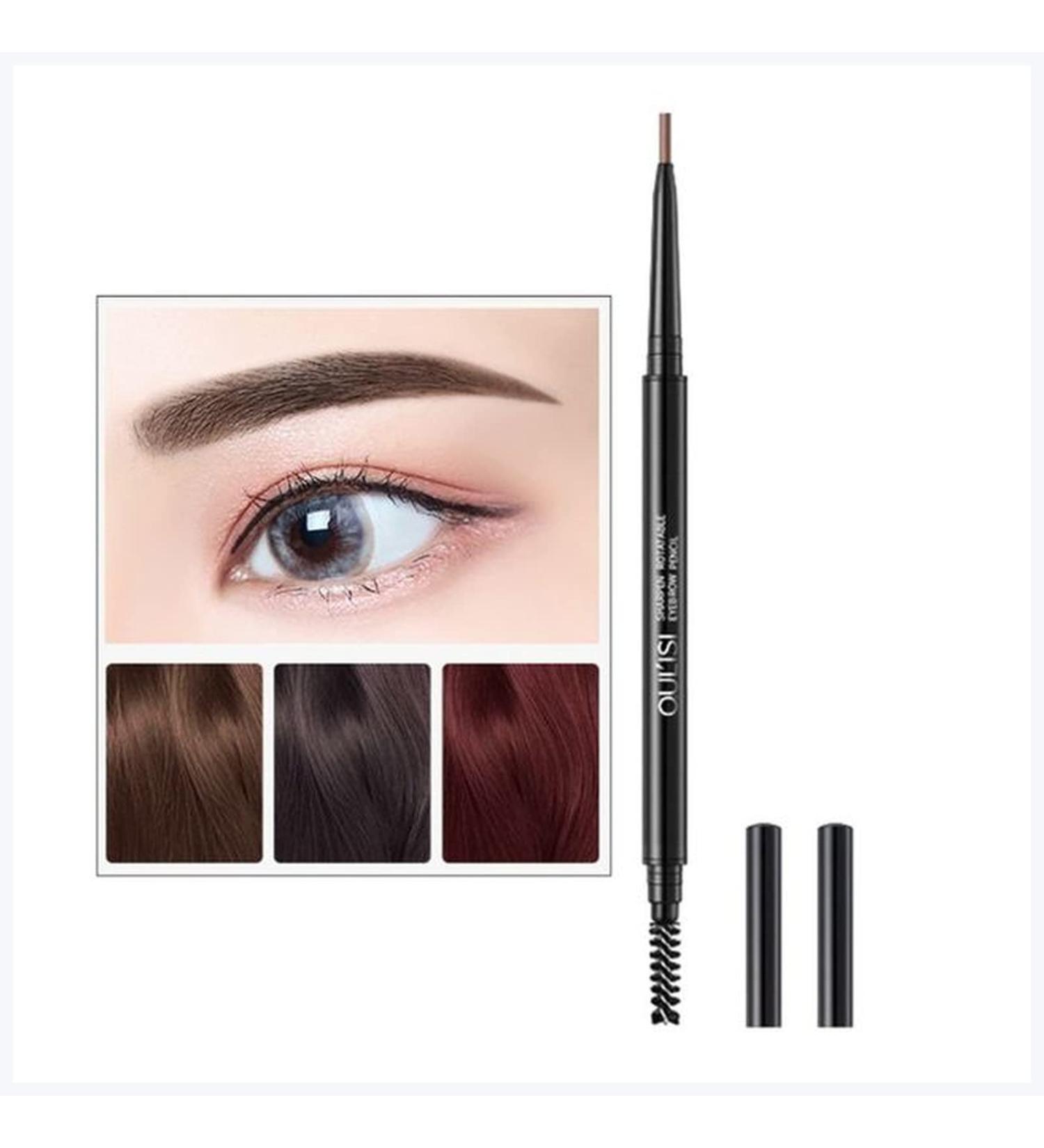 Eyeliner Long Lasting Double Earbrow Pencil Waterproof Rotatable Ultra Slim Pen Black Felt EyelinerBrown - Buy Online on GoSupps.com