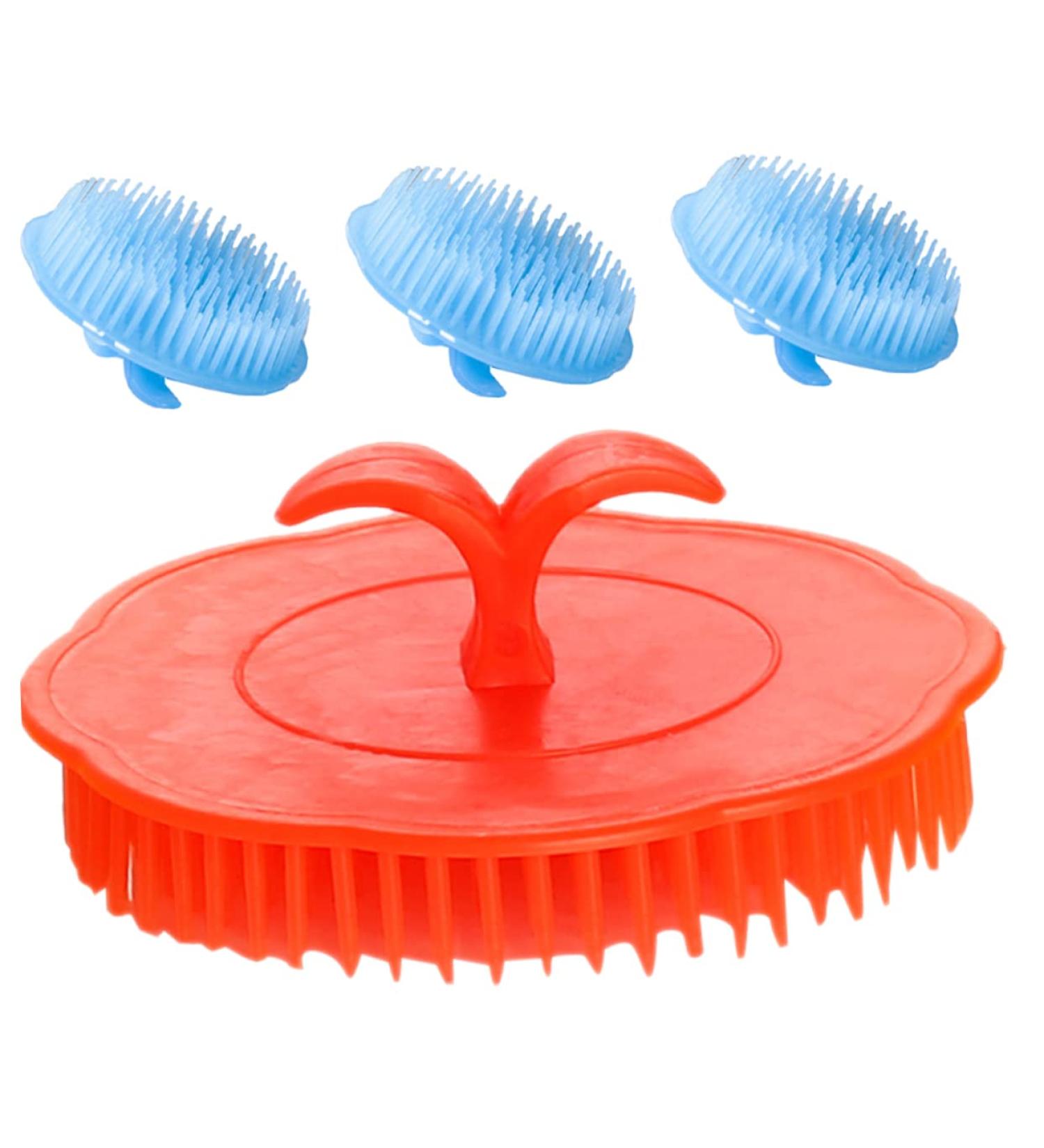 4-Piece Scalp Massage Brush Set | Shampoo Brush for Deep Cleansing & Peeling | Random Color | Ideal for Hair Care - Buy Online on GoSupps.com