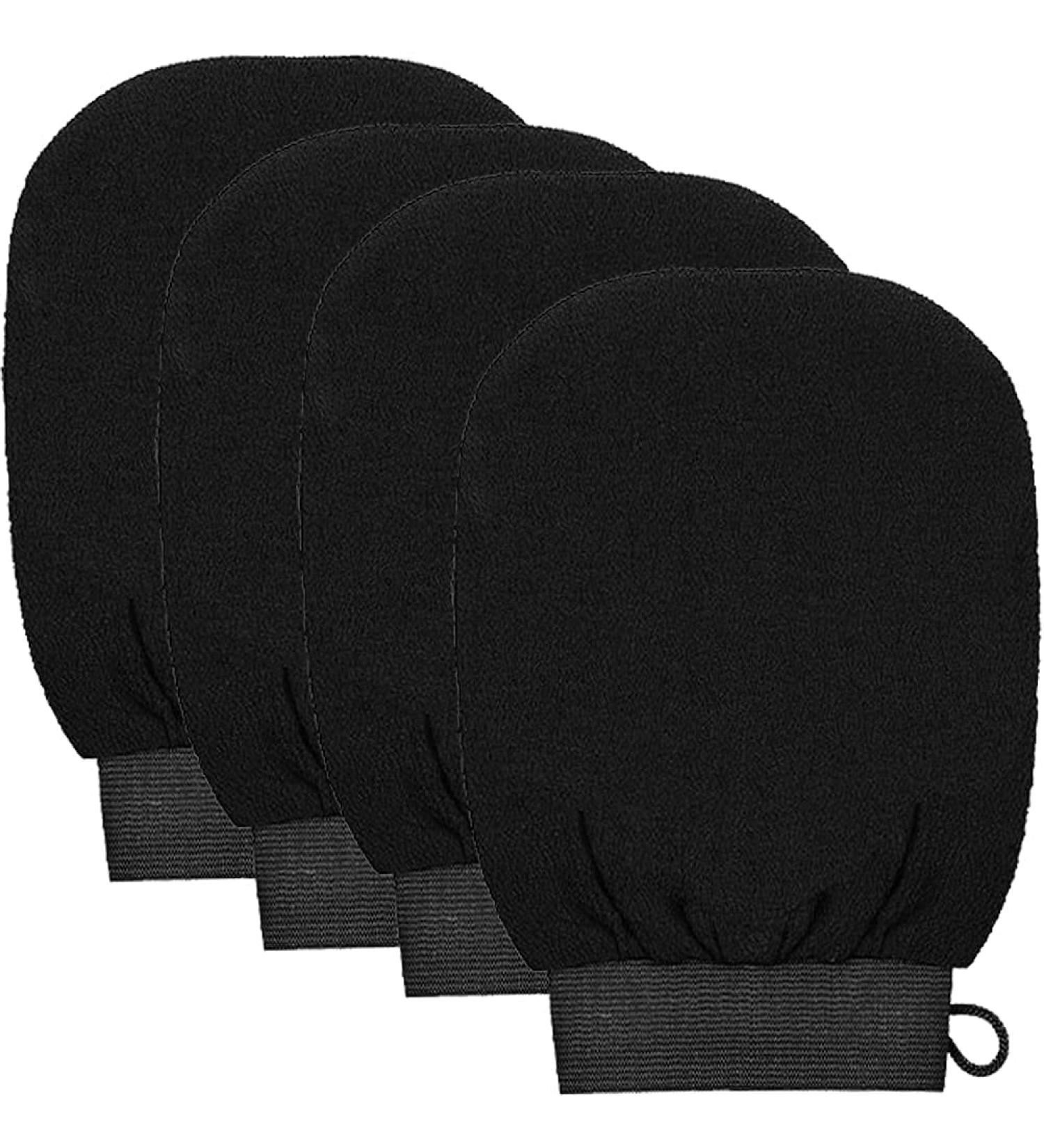 4 PCS Exfoliating Gloves Exfoliation Scrubbing Mitt Black Deep Body Exfoliating Glove Dead Skin Remover Shower Body Scrub Gloves for Women and Men Ingrown - Buy Online on GoSupps.com