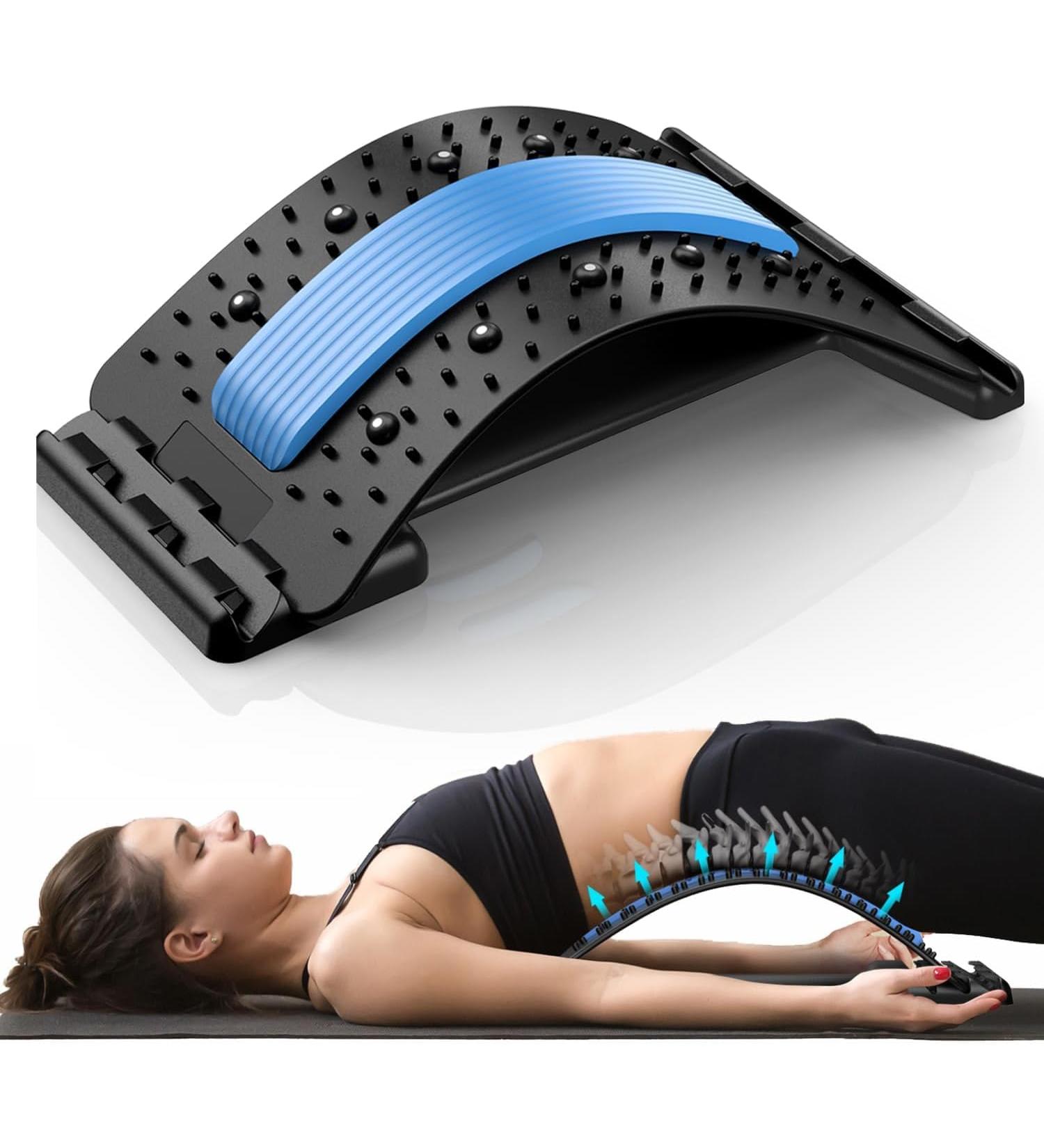 Back Extensor for Pain Relief with Magnet | Adjustable 3-Stage Back Massager | Sciatica & Lower Back Pain Relief | Spinal Decompression Solution - Buy Online on GoSupps.com