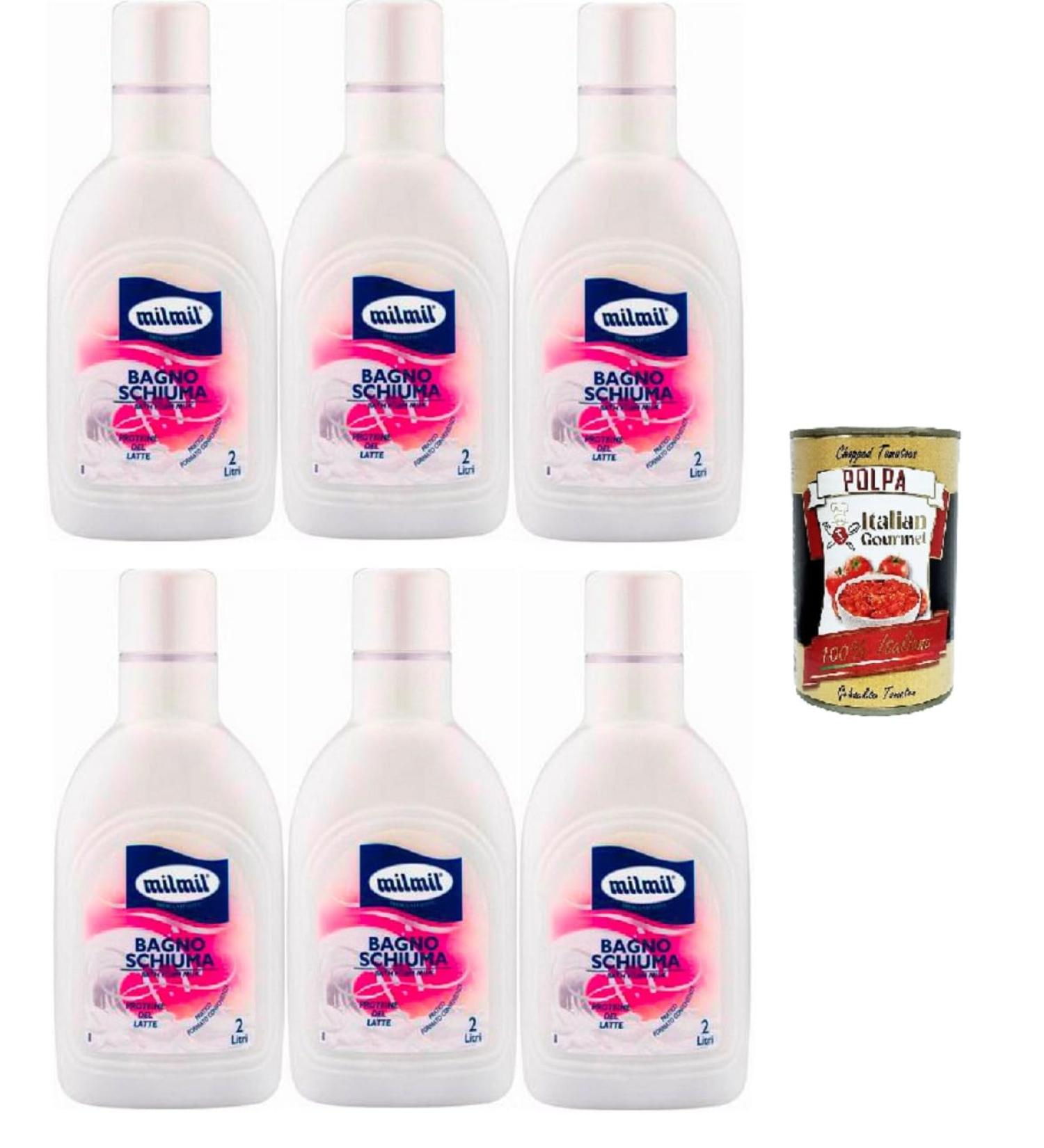  Italian Gourmet E.R. Milmil Shower Gel with Milk Protein Fragrance Practical Size Dermatologically Tested - 6 x 2000 ml + Italian Gourmet Polpa 400 g - Buy Online on GoSupps.com