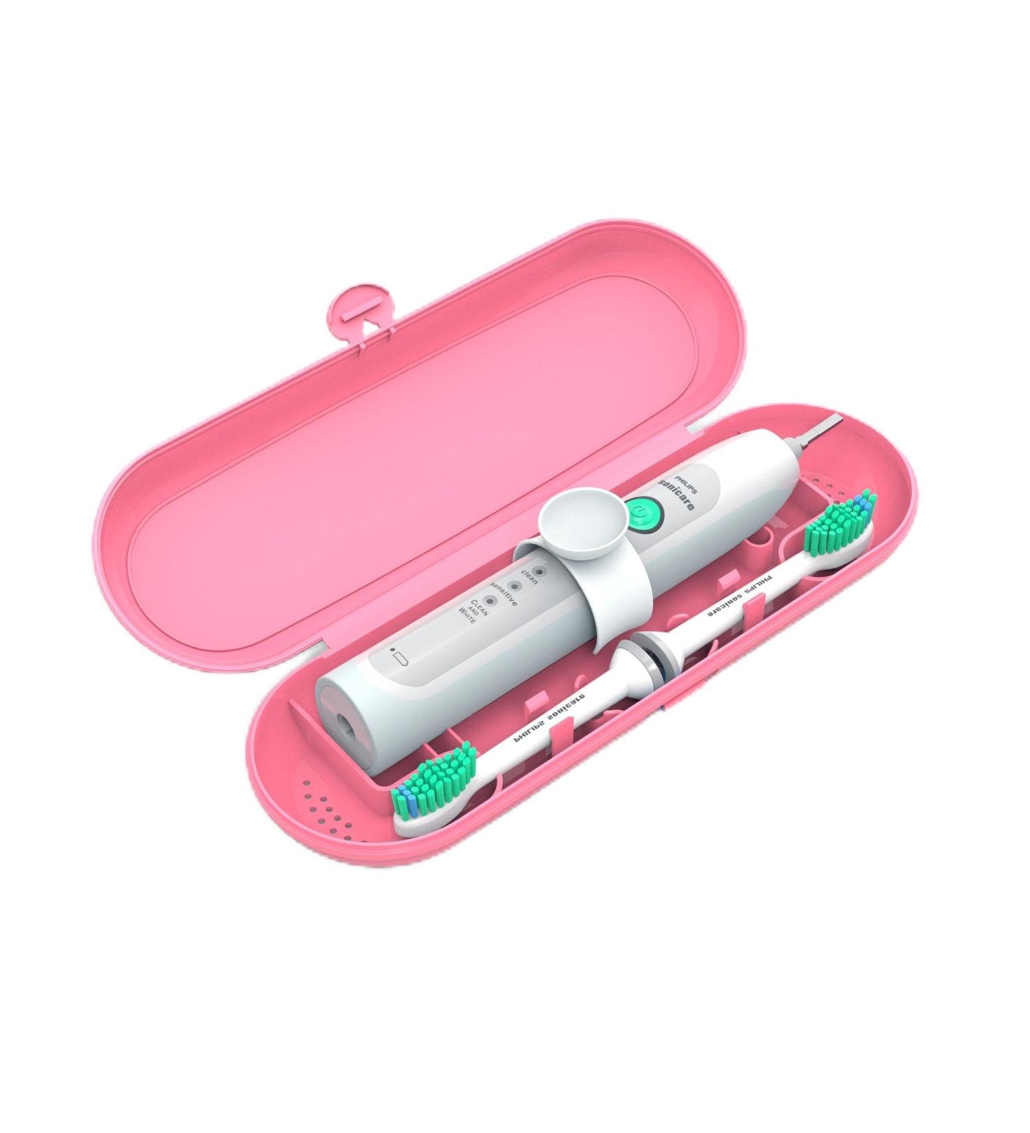 Poketech Travel Case for Electric Toothbrushes Premium Pink with 1 Handle & 2 Brush Heads International Shipping Available - Buy Online on GoSupps.com