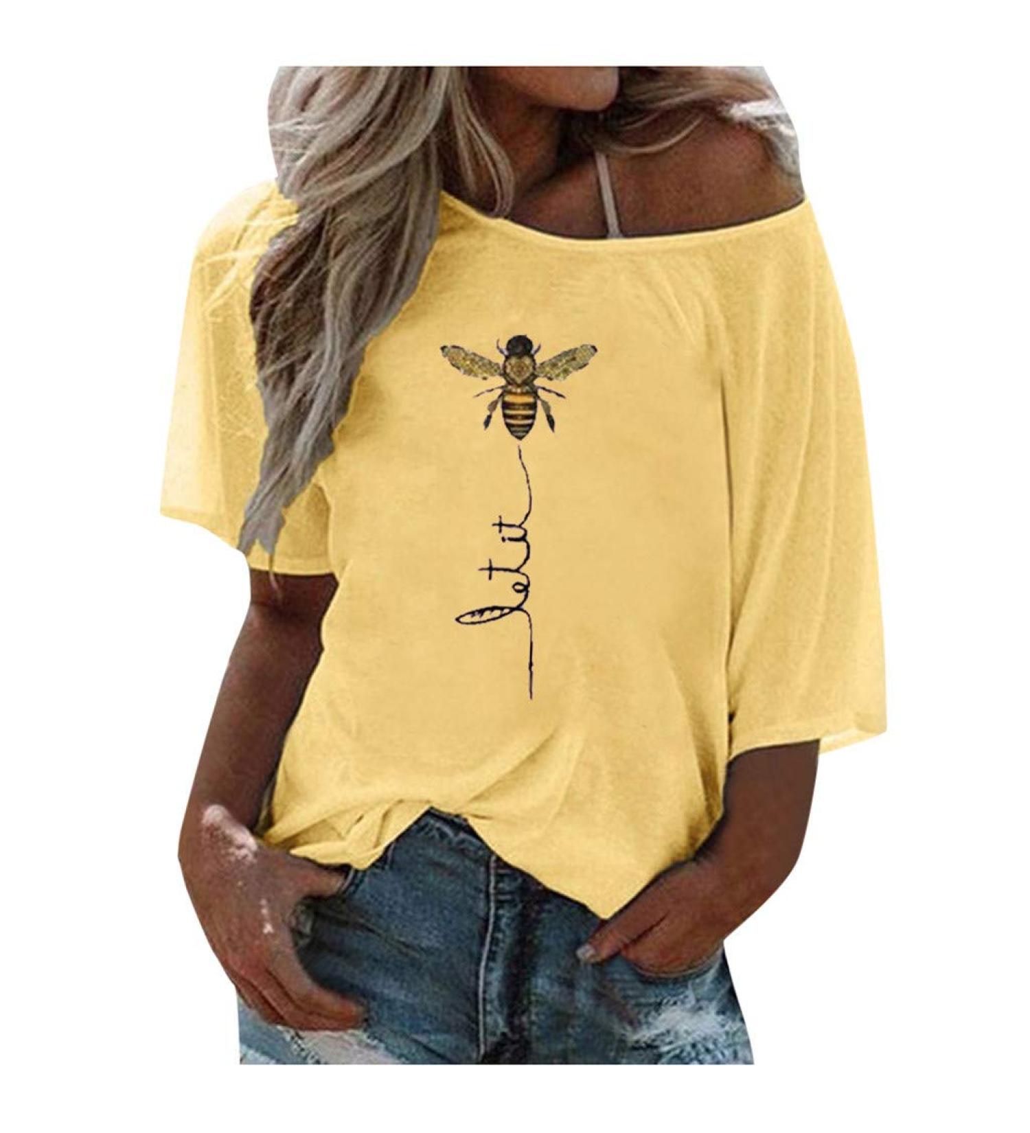 Shop Ppanguding Women's Off Shoulder Rainbow T-Shirt - Summer Fashion Graphic Tops - 3XL Yellow - Buy Online on GoSupps.com