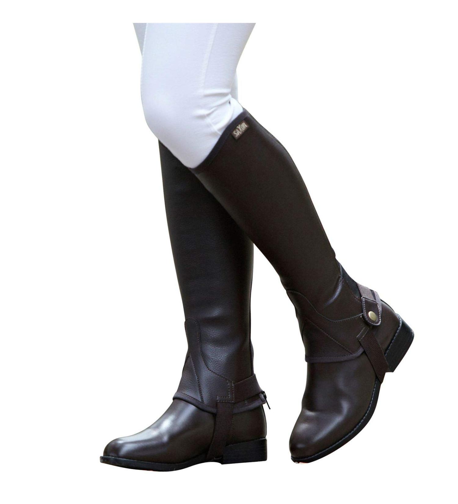Saxon Children's Equileather Half Chaps Small Black