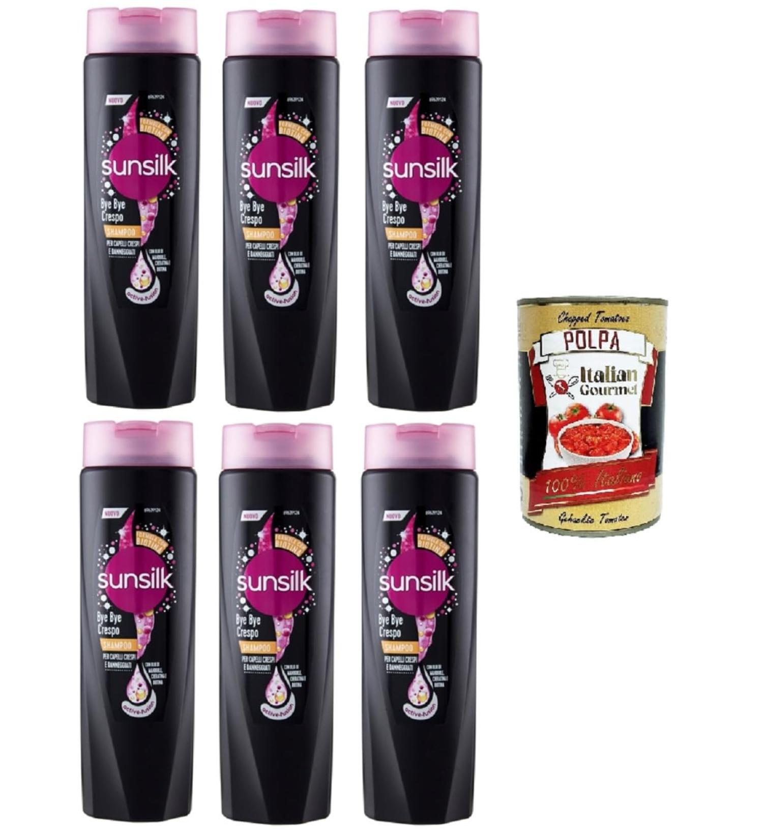  Italian Gourmet E.R. Sunsilk by e crespo Shampooing for frizzy and damaged hair Bye Bye Frizzy Shampooing pour cheveux cr pus et ab m s 6 x 250 ml + Pulpa Italian Gourmet 400 g - Buy Online on GoSupps.com