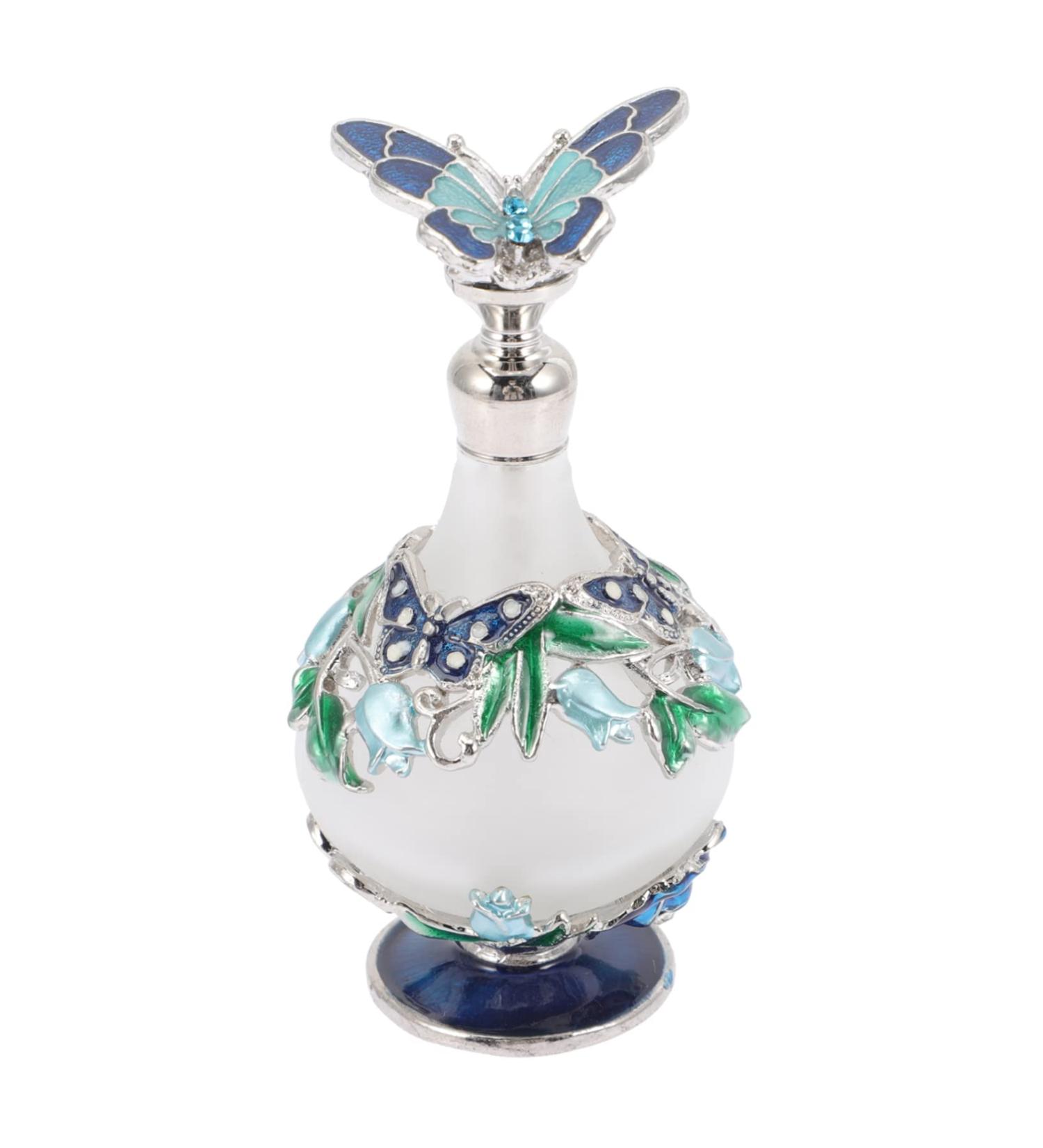 POPETPOP Perfume Bottle Refillable Fragrance Containers Arabic Decor Rhinestone Jewelry Perfumes for Women Mini Terrarium Blue Glass Spray Bottle Miss Decorative Bottle Crystal Alloy Glass 25 ml Assorted Color - Buy Online on GoSupps.com