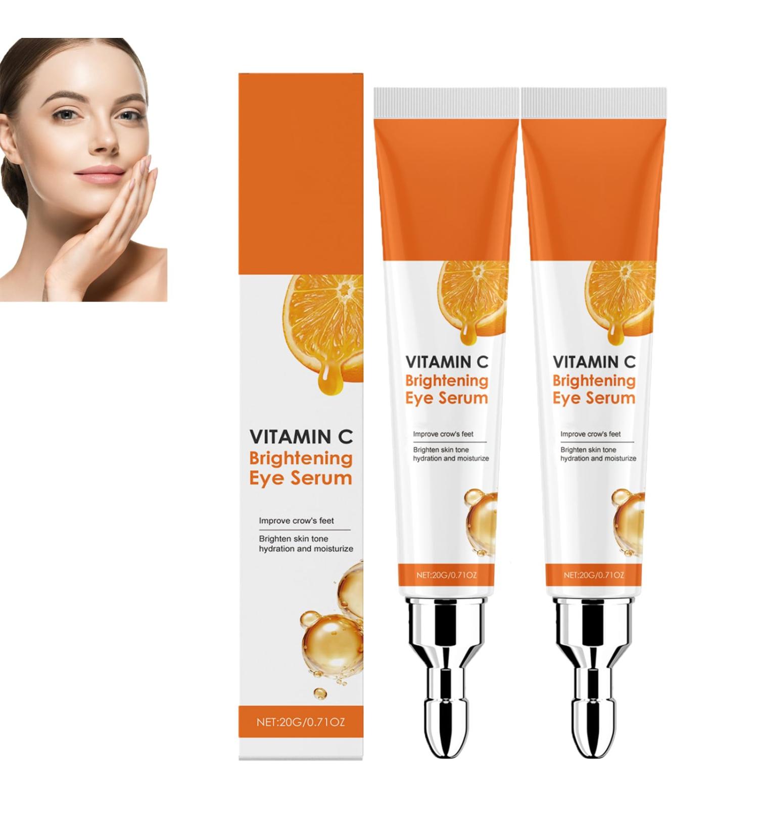  homomdy Set of 2 brightening eye creams with vitamin C anti-aging vitamin C serum for puffiness and dull dark circles under the eyes moisturizing cream instant firming complexion - Buy Online on GoSupps.com