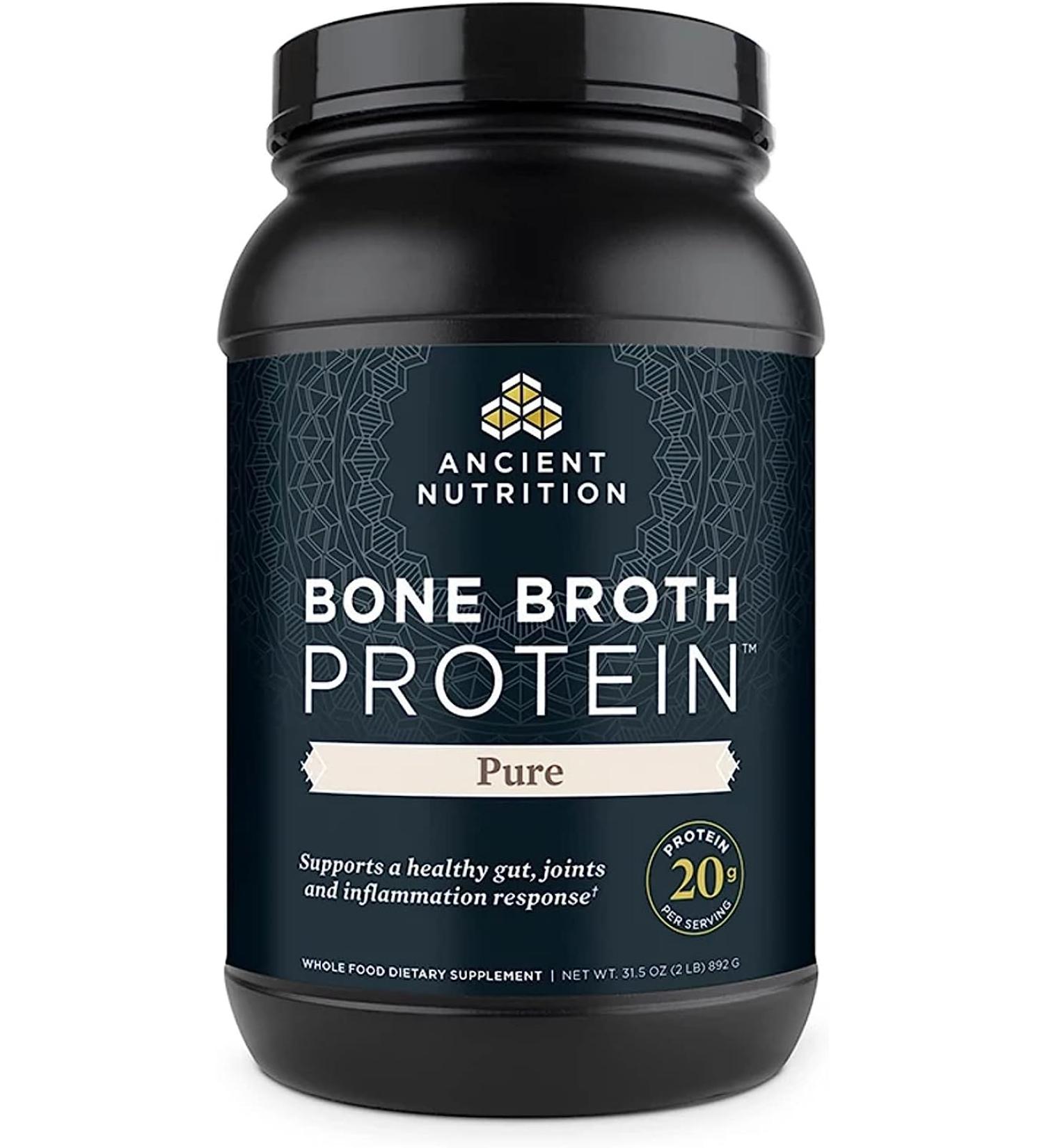 Dr. Axe / Ancient Nutrition Bone Broth Protein Pure 1.96 lbs (890 g) - Buy Online on GoSupps.com
