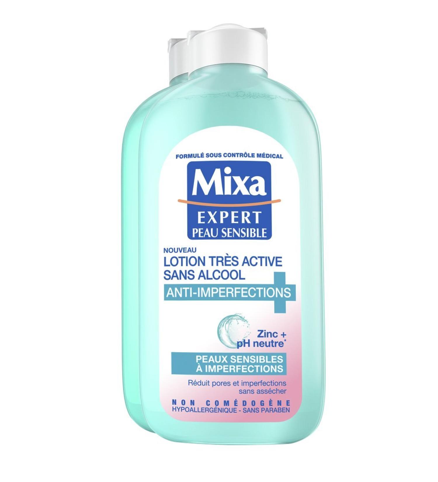Mixa Expert Sensitive Skin Very active lotion Alcohol-free Anti-Imperfections - Pack of 2