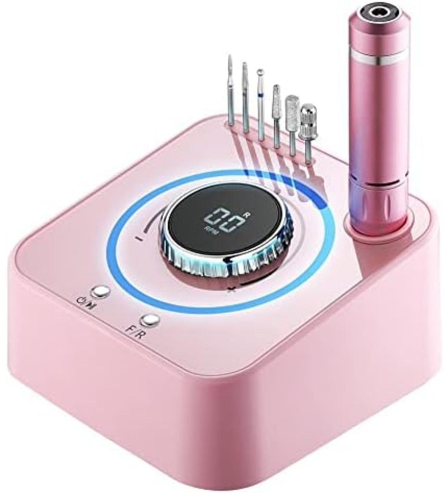 Nail Cutter Professional 40000 Rpm Electric Nail Cutter For Gel Nails Nail File Manicure Pedicure Set With Colour Lamp Knob 6 Bits And Foot Pedal Pink YUYANAIAI - Buy Online on GoSupps.com