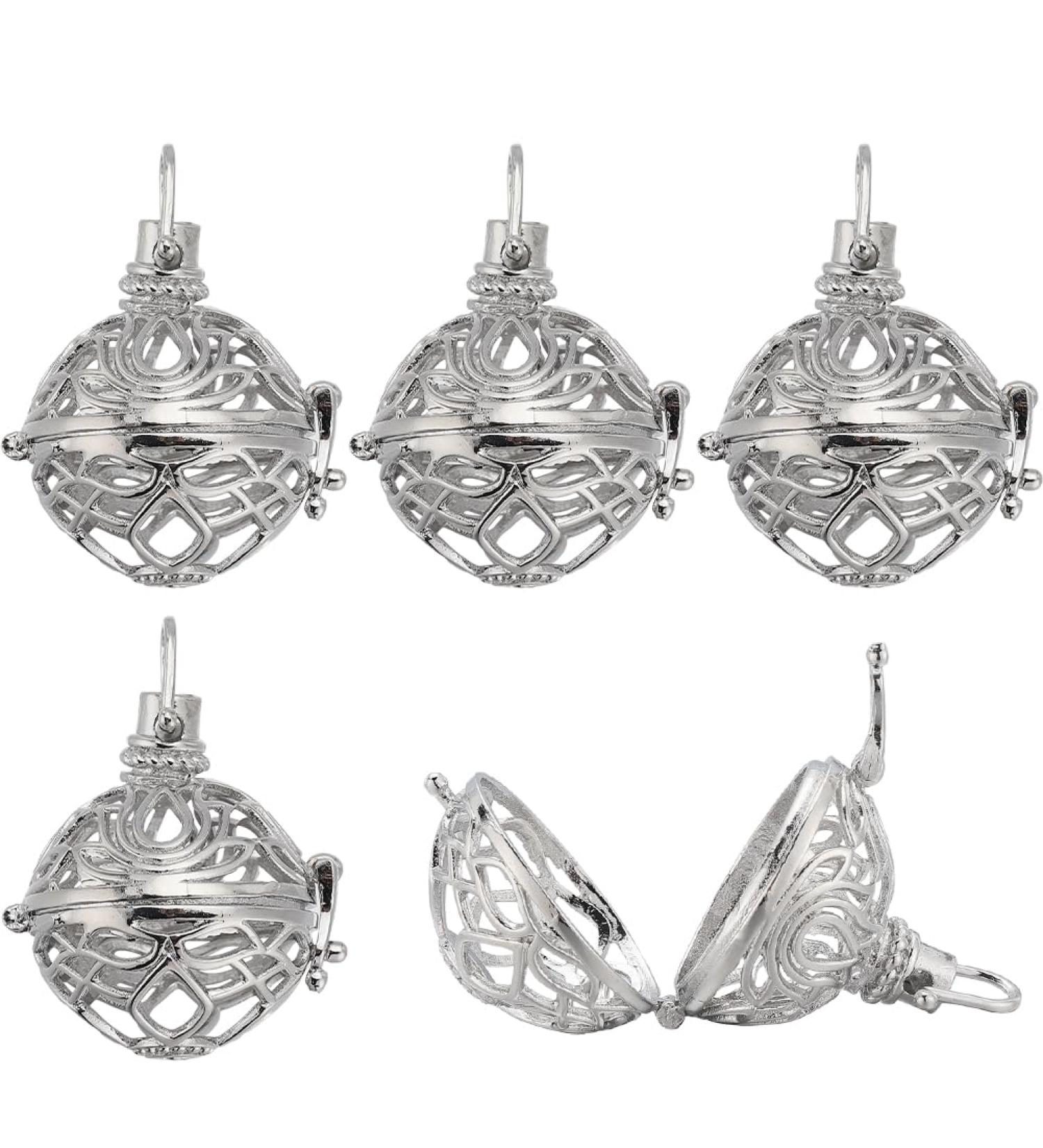 SUNNYCLUE 10Pcs Filigree Cage Pendants for Aromatherapy - Brass Locket Charms for Jewelry Making & Essential Oil Diffusers - Buy Online on GoSupps.com