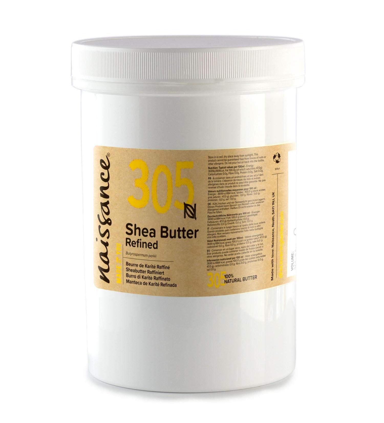 Naissance Refined Shea Butter 500g - Premium Moisturizer for Skin Hair & Face | Natural Cosmetic Ingredient - Buy Online on GoSupps.com