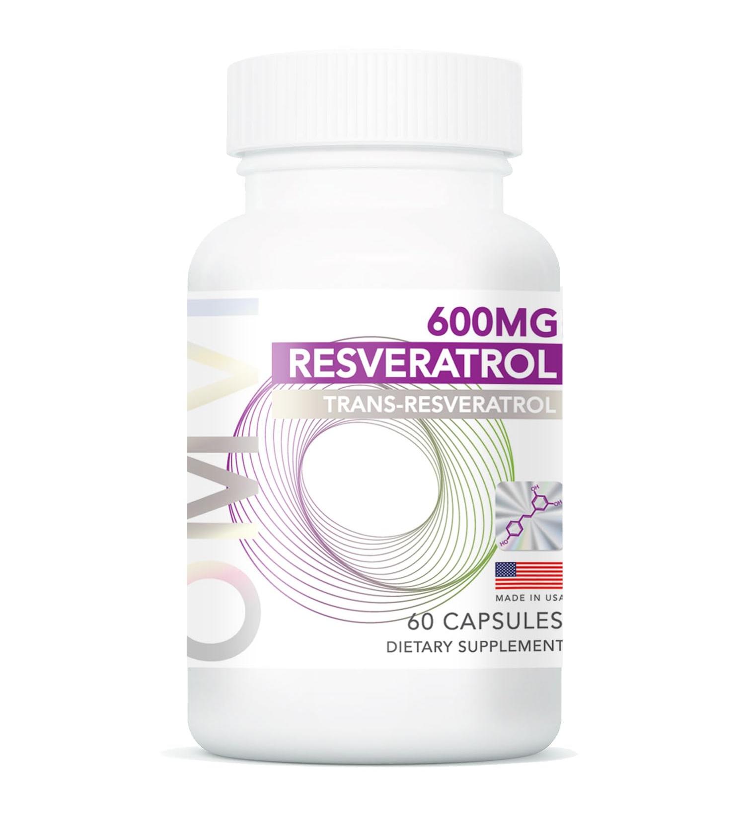 Omvi Formulas Resveratrol Supplement Extra Strength Formula for Maximum Anti Aging Highly Bioavailable Trans Resveratrol Supplement Heart & Immune Health 600mg 60Capsules - Buy Online on GoSupps.com