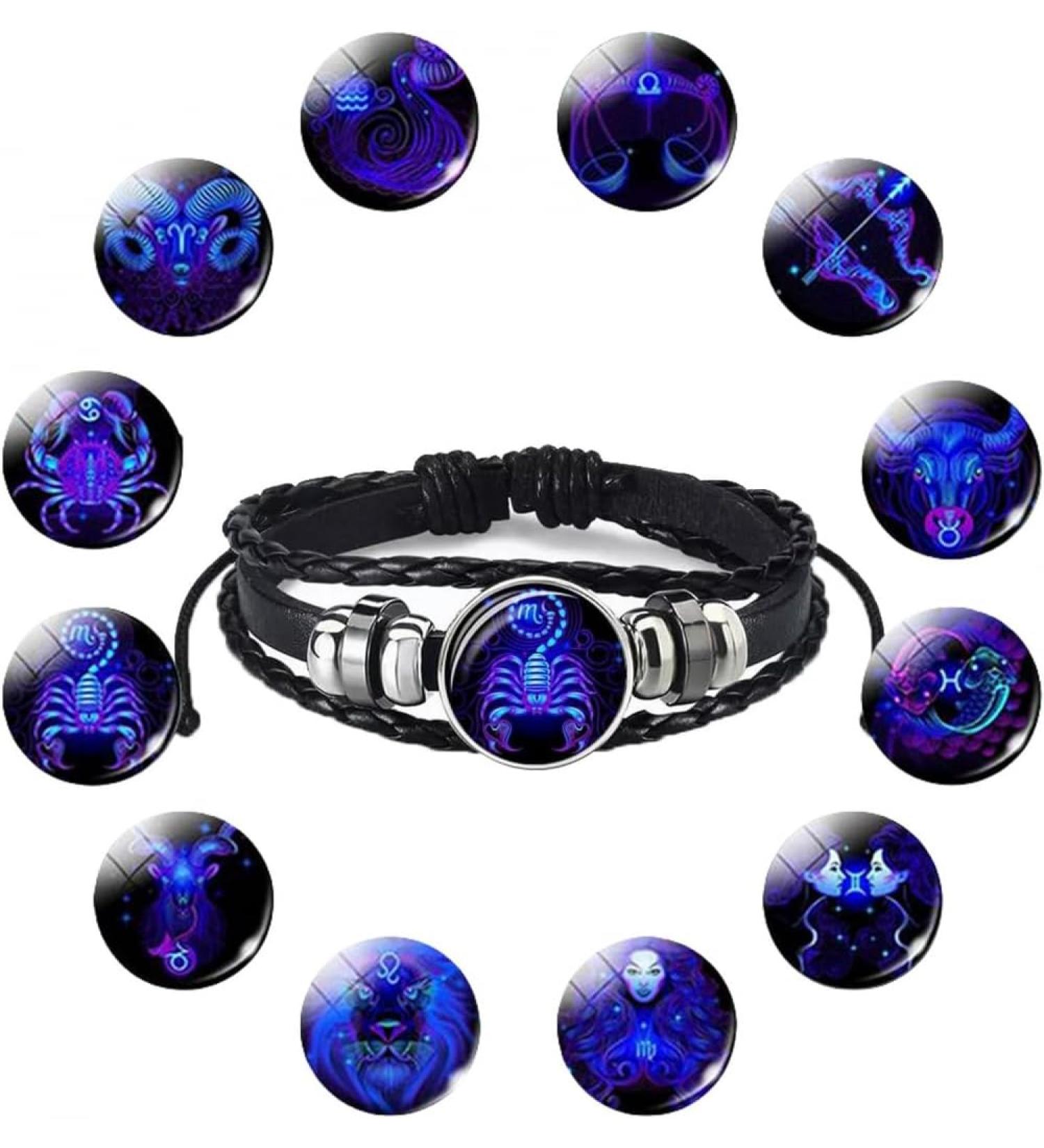 TURSHI Signs Spirit Bracelet 12 Constellation Handmade Bead Woven Multilayer Leather Bracelet Handmade Multilayer Adjustable 12 Constellation Bracelets Glow In The Dark Bracelet for Women Men Scorpio - Buy Online on GoSupps.com