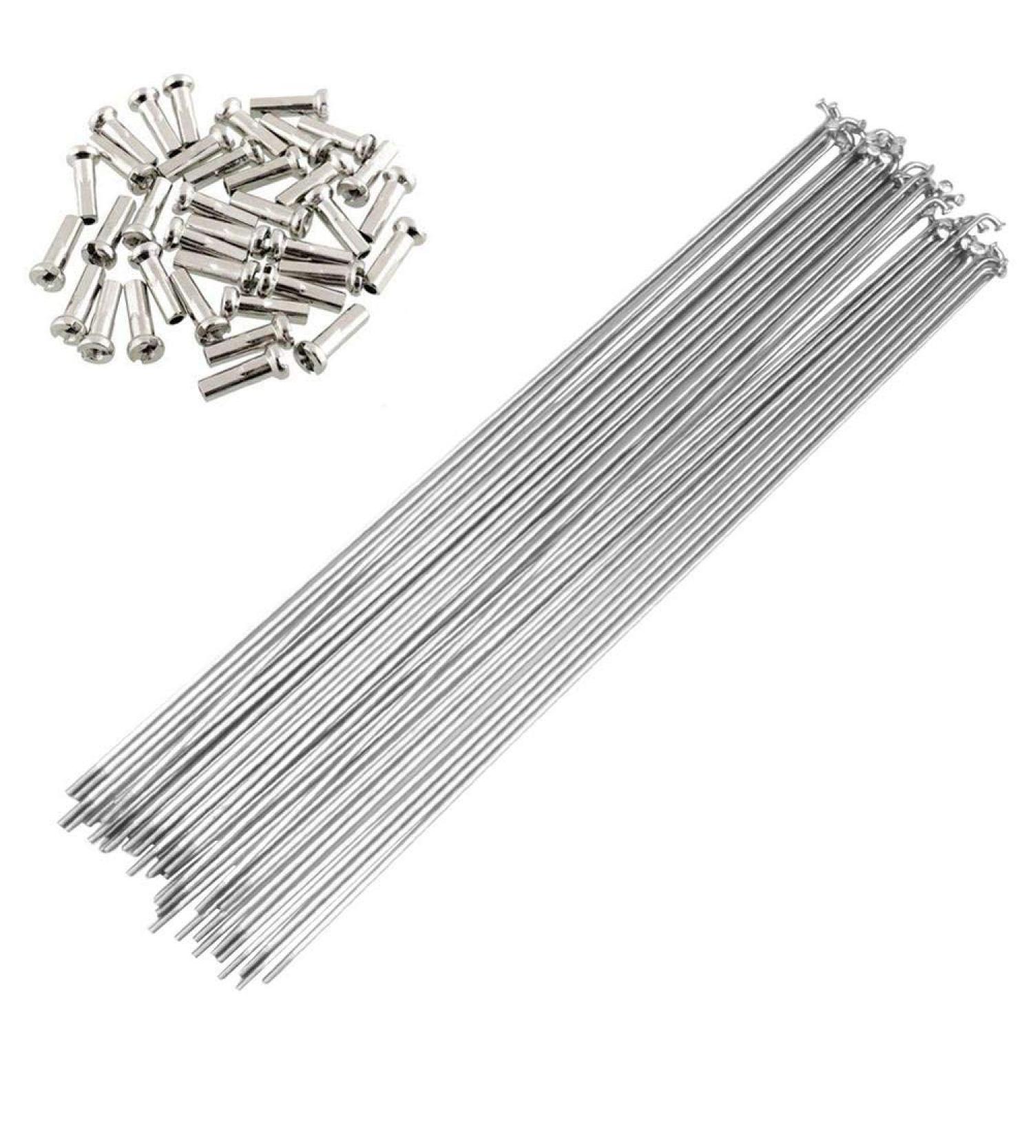 10 x 264MM Stainless Steel Bicycle Spokes with Nipples for 26inch/700C Wheels - High Strength Mountain & Road Bike Spokes - Buy Online on GoSupps.com