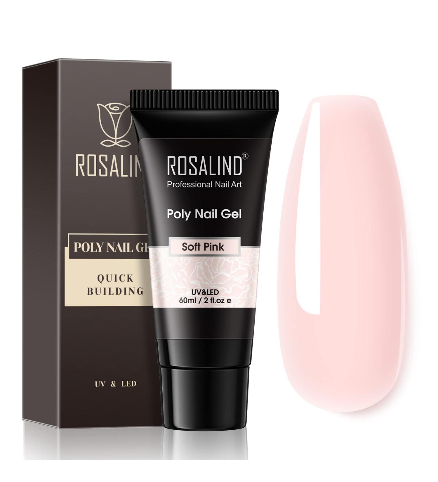 Rosalind Poly Nail Gel 60ml - Soft Pink UV/LED Acrylic Nail Extension & Repair Gel for Manicure - Buy Online on GoSupps.com