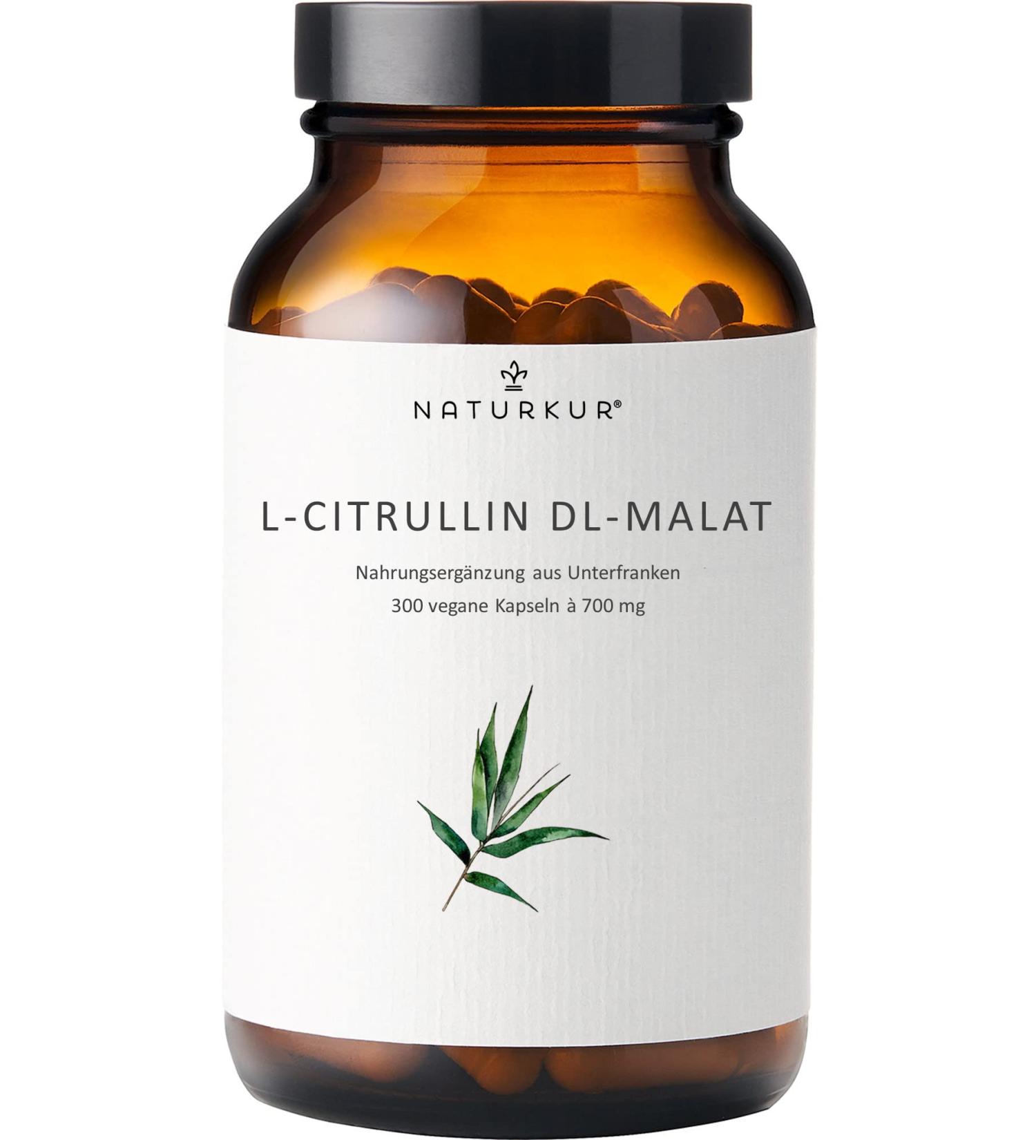 Naturkur L-Citrullin 700 mg - 300 Vegan Capsules | Pure Lab-Tested Handcrafted in Germany No Additives - Buy Online on GoSupps.com