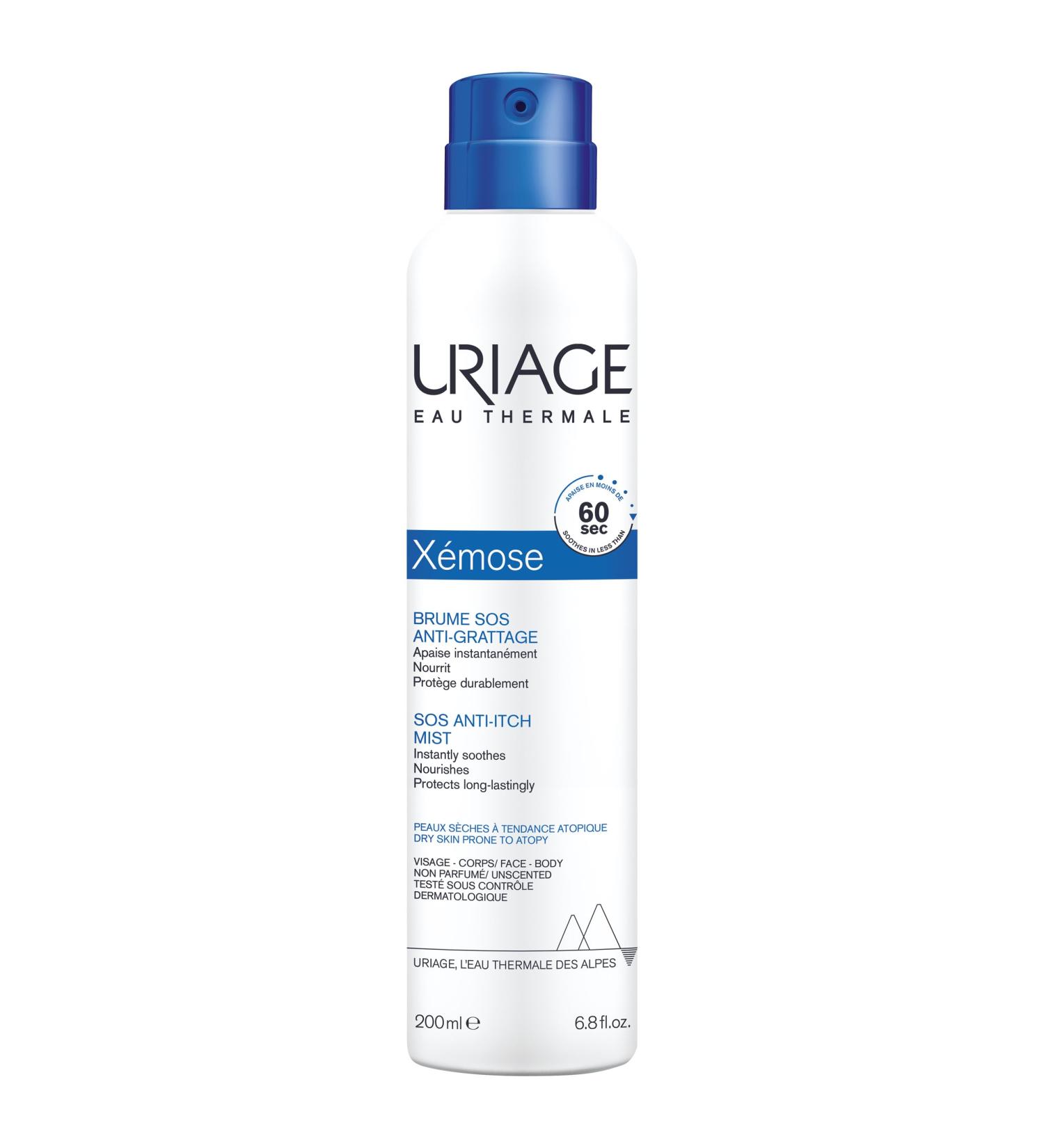 Uriage X mose SOS Anti-Itch Mist 200ml - Dry Skin Prone to Atopy - Soothes In Less Than 60 Seconds ! Instant Itch Relief & Long Lasting Hydration - With Shea Butter & Illipe Oil - Quick Application - Buy Online on GoSupps.com