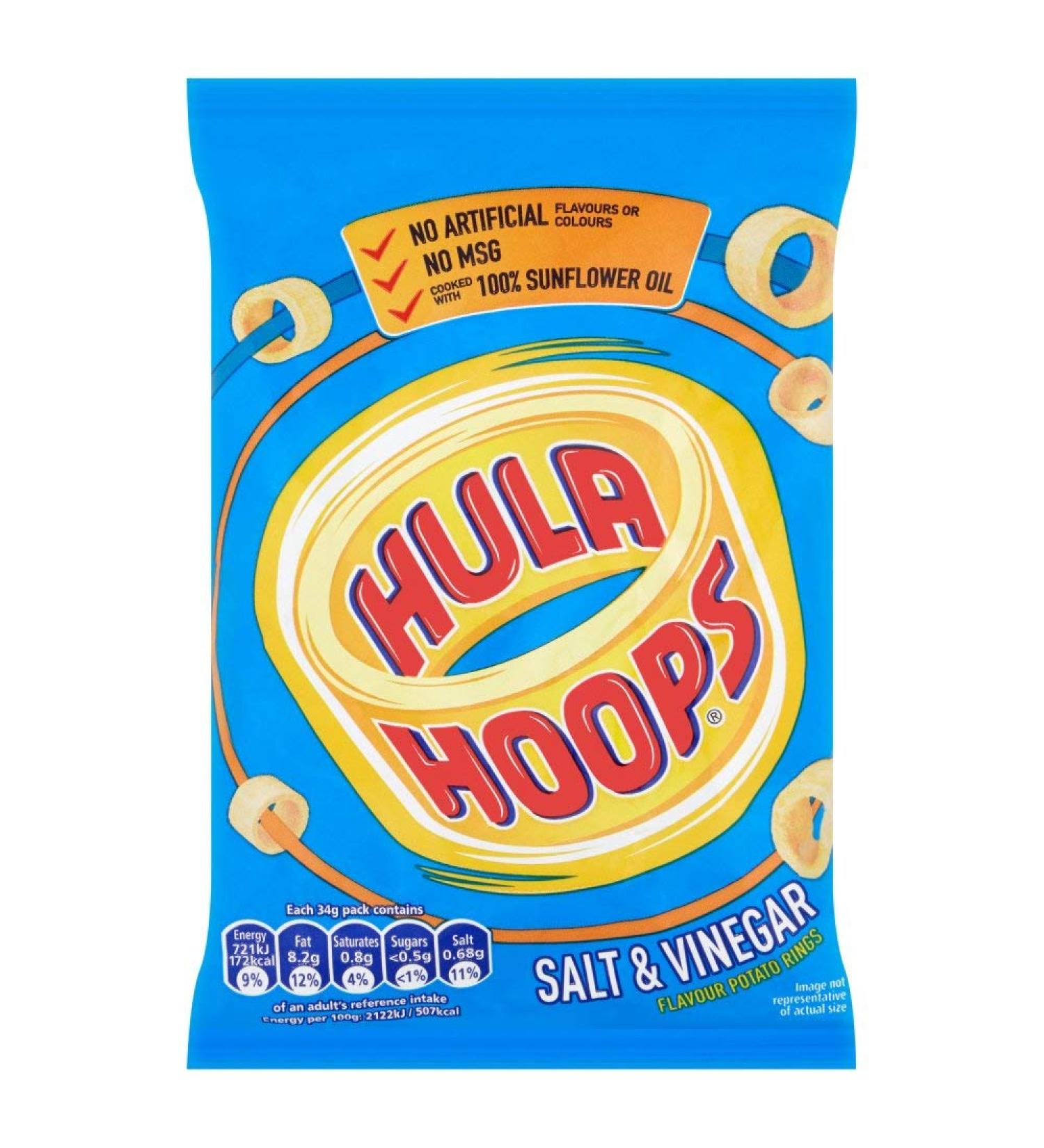 Hula Hoops Salt and Vinegar 34g x 32