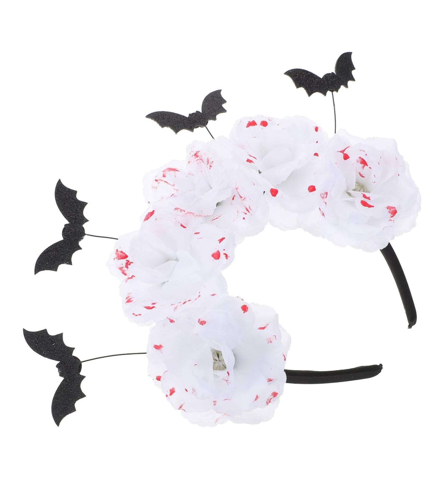 ifundom bat headband halloween party headpiece halloween hair accessories halloween flower hairband halloween headband halloween costumes Party Headdress white cosplay ghost bride decorate - Buy Online on GoSupps.com