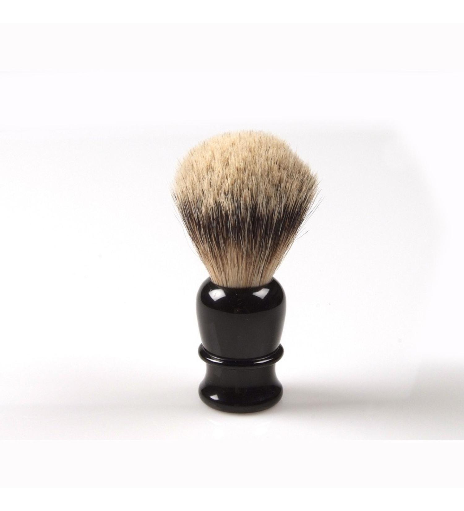 Shaving brush handle made of black plastic tie hand