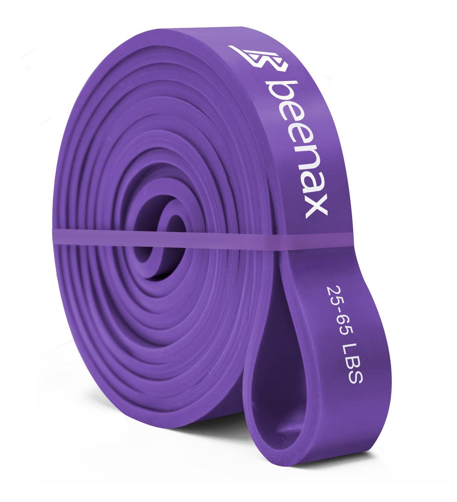 Beenax Resistance Bands Set - Heavy Duty Pull Up Assist Bands for Strength Training - Purple (25-65 LBS) - Buy Online on GoSupps.com
