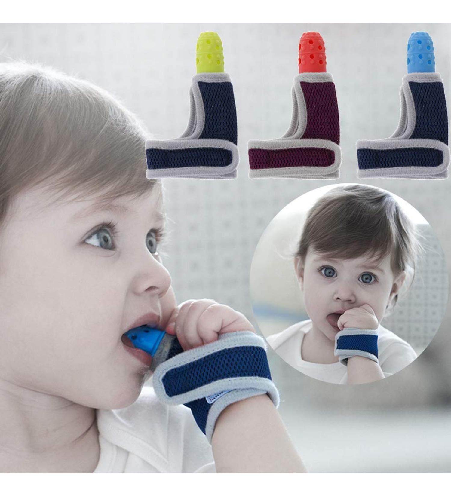 ShowkingL Baby Finger Protector | Stop Thumb Sucking Wrist Band | Baby Care Gloves & Teether Pacifier for Newborns - Buy Online on GoSupps.com