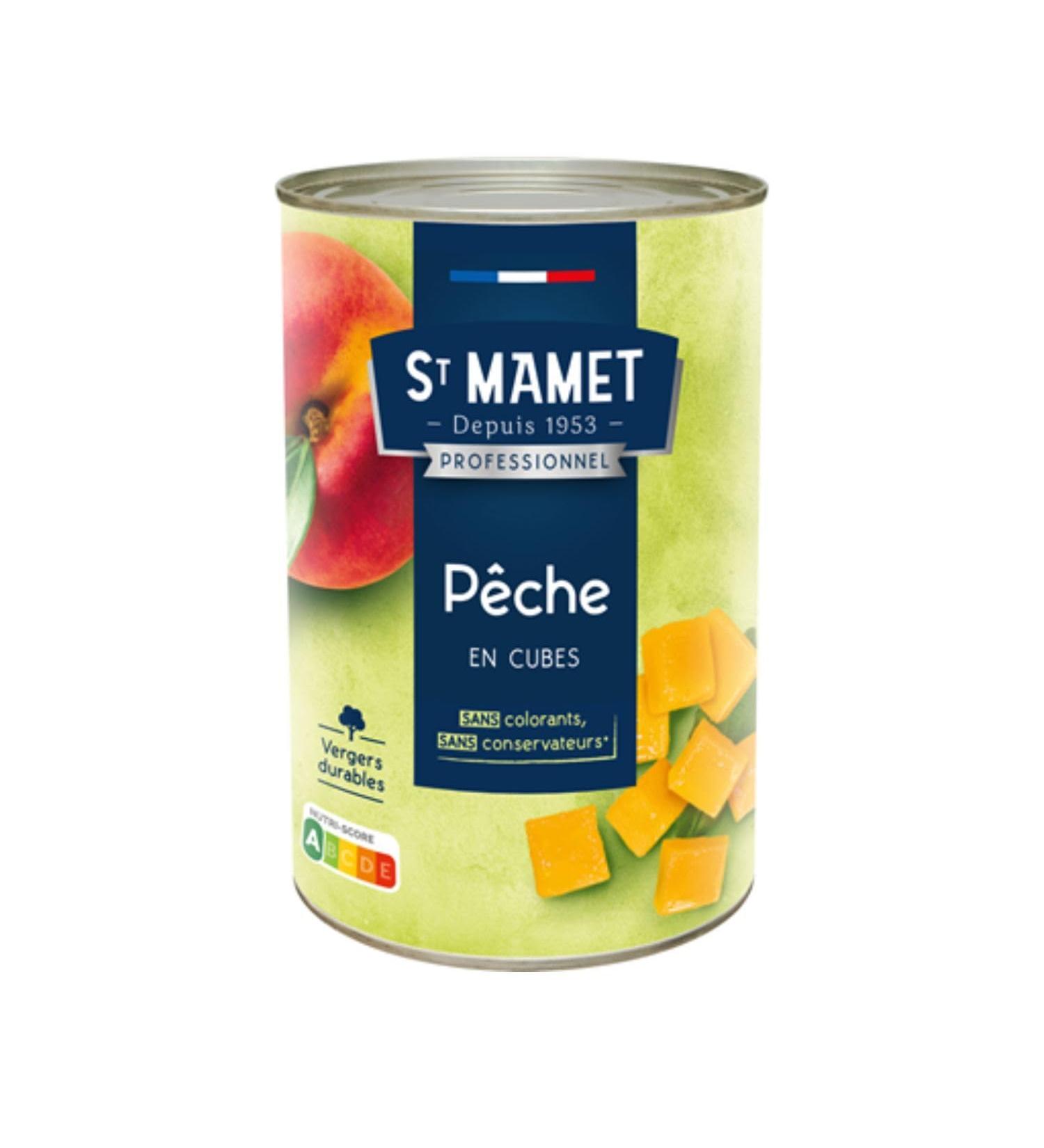 Saint Mamet Peach in light syrup cubes box 5/1