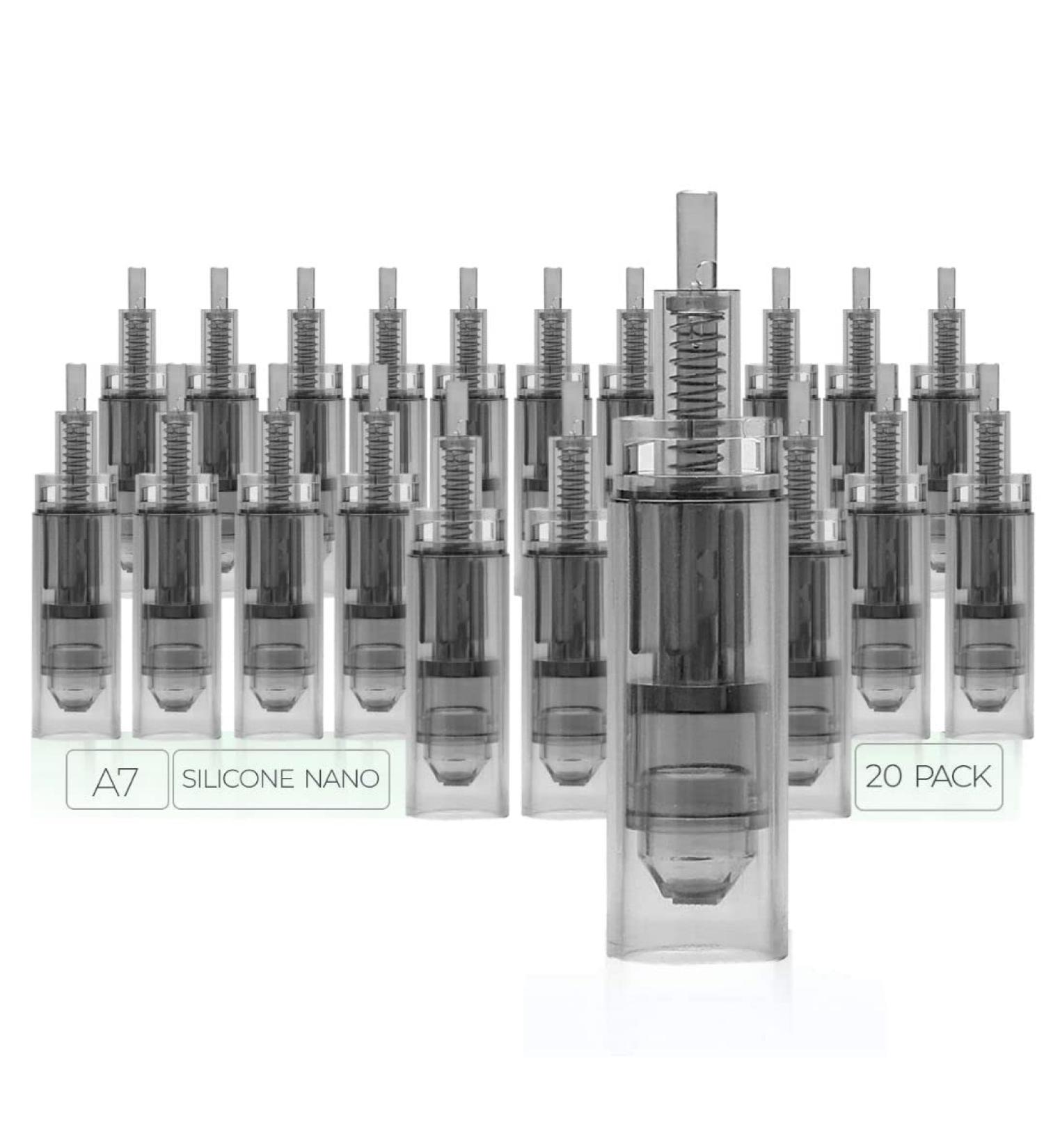 Dr. Pen Ultima A7 Replacement Cartridges (20 Pack) - Silicone Nano 0.25mm with Bayonet Slot - Disposable Parts - Buy Online on GoSupps.com