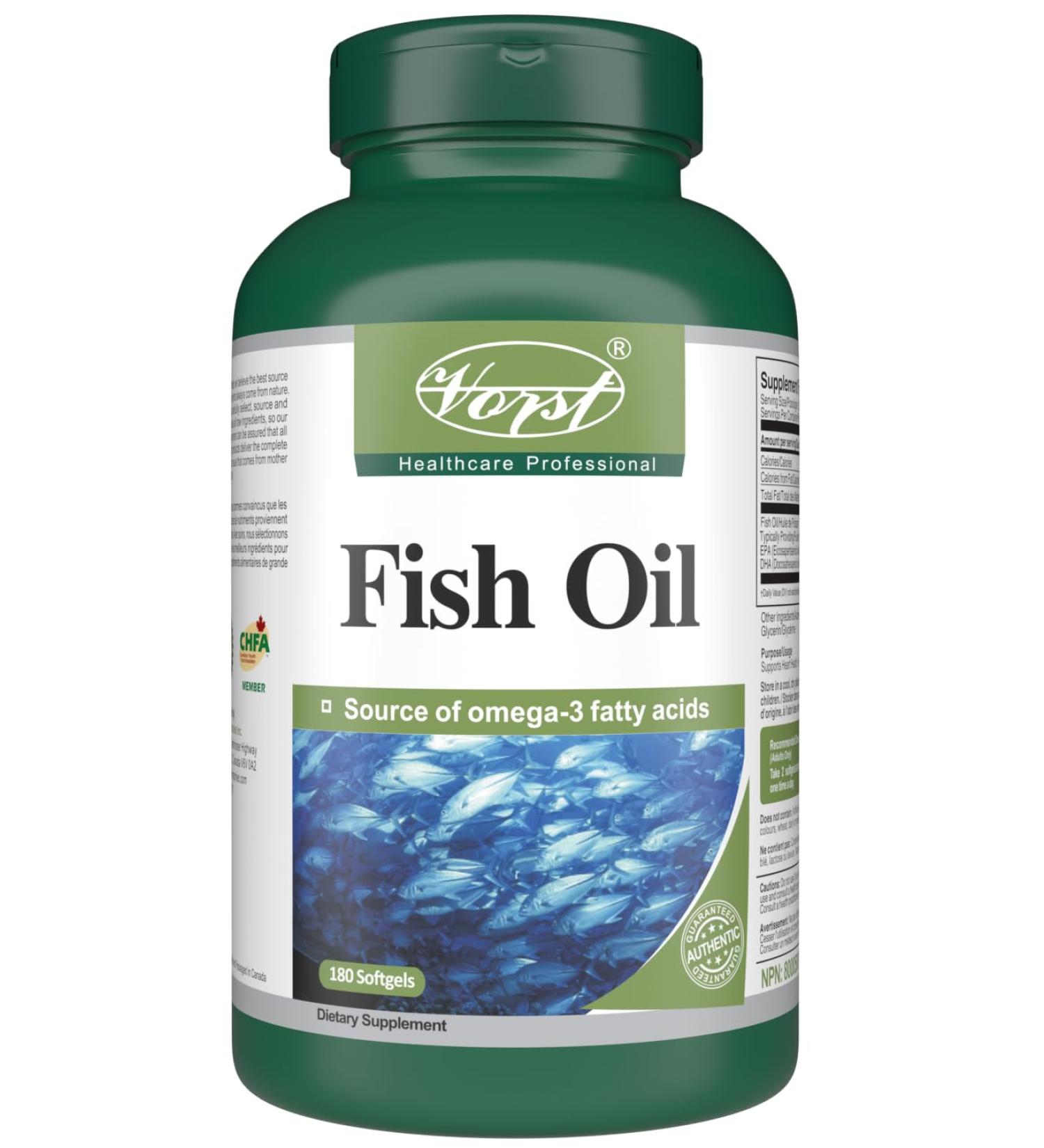 VORST Fish Oil 2000mg Per Serving (1000mg Per Softgel) 180 Softgels | Halal Omega 3 Supplement for Heart Brain & Bone Health | Includes Fatty Acids DHA and EPA | Easy to Swallow and Digest Liquid Softgel Capsules | Women & Men | 1 Bottle - Buy Online on GoSupps.com