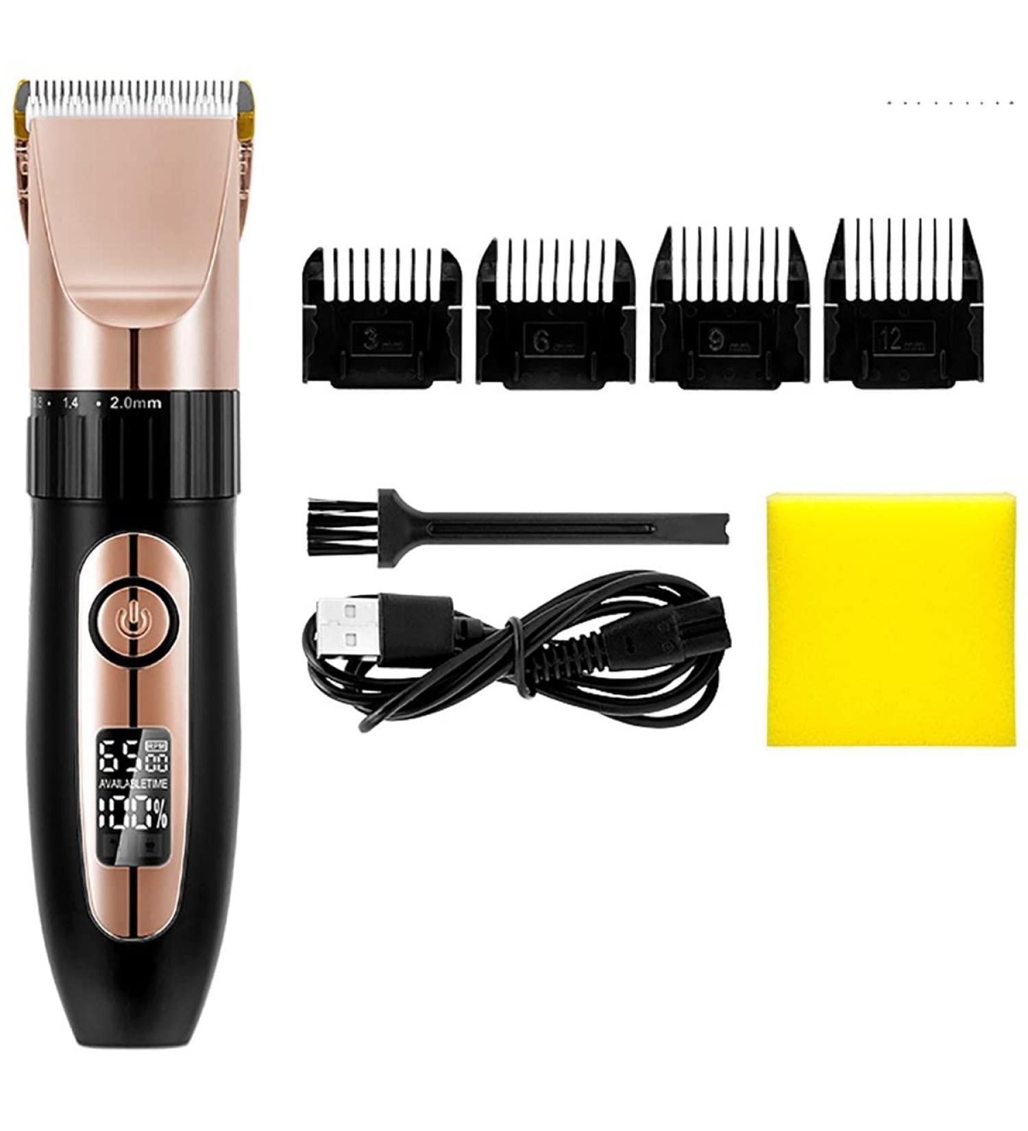 Buy Rose Gold Hair Clippers for Men - Rechargeable Electric Hair Trimmer with Adjustable Length & Ceramic Titanium Blade - Buy Online on GoSupps.com