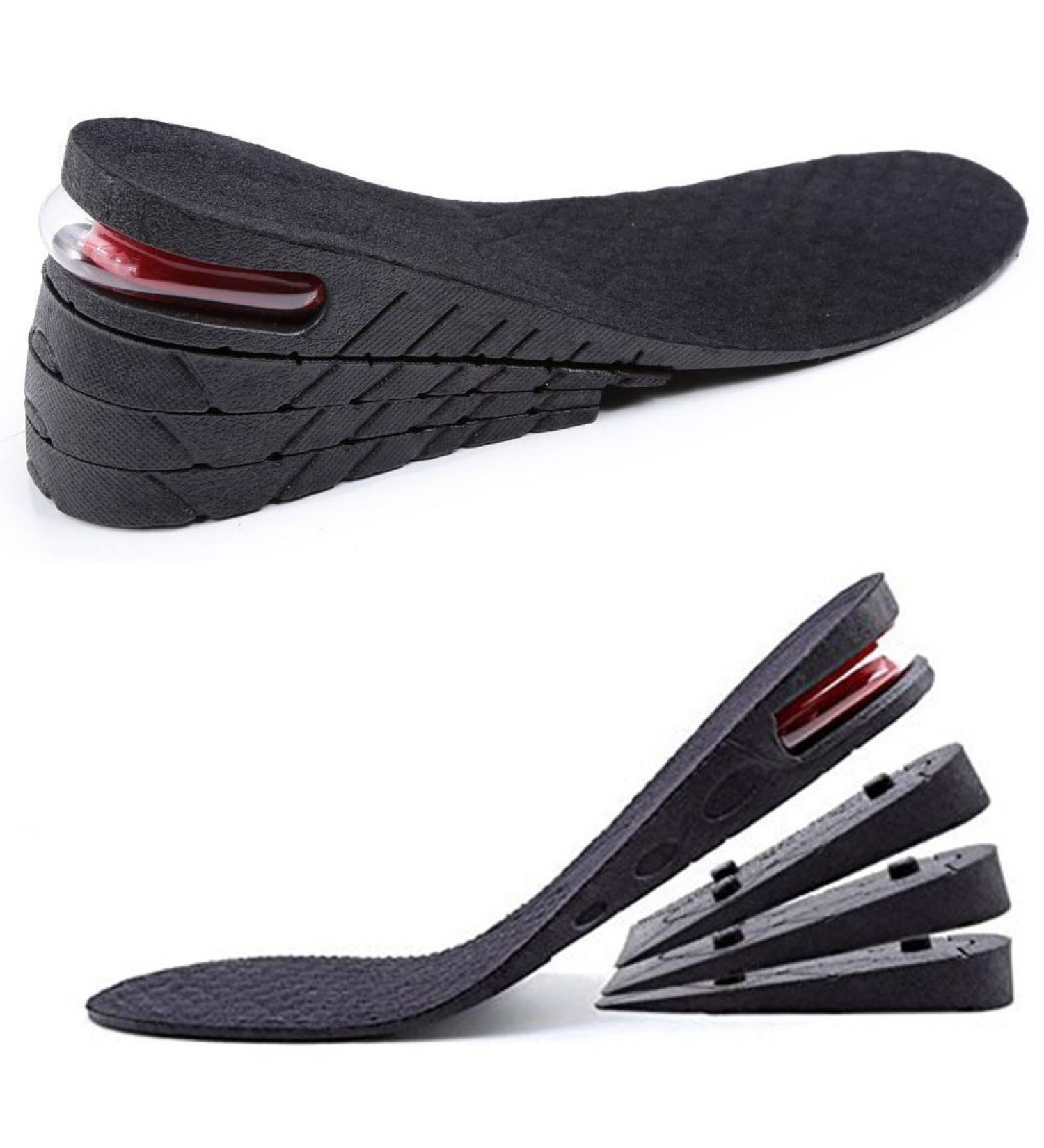 ANCOUS Unisex Height Increase Insoles 1.96-3.54 | Air Cushion Shock Absorbing Shoe Pads for Taller Shoes - Black - Buy Online on GoSupps.com
