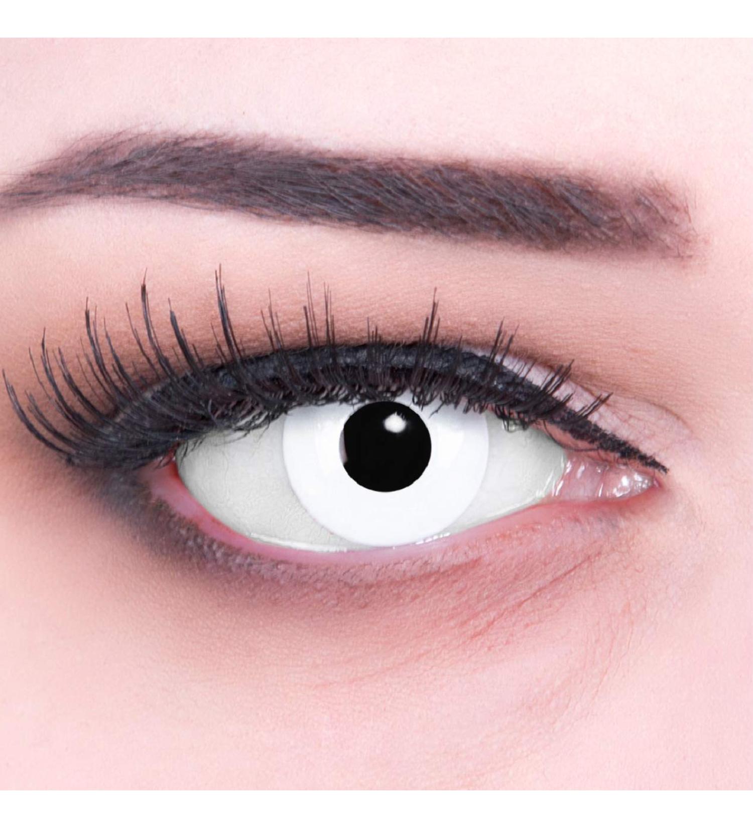 Shop Colored White Crazy Fun Contact Lenses - Zombie White Out for Carnival & Halloween | High Quality | -6.00 Diopters | Free Lens Tank Included - Buy Online on GoSupps.com