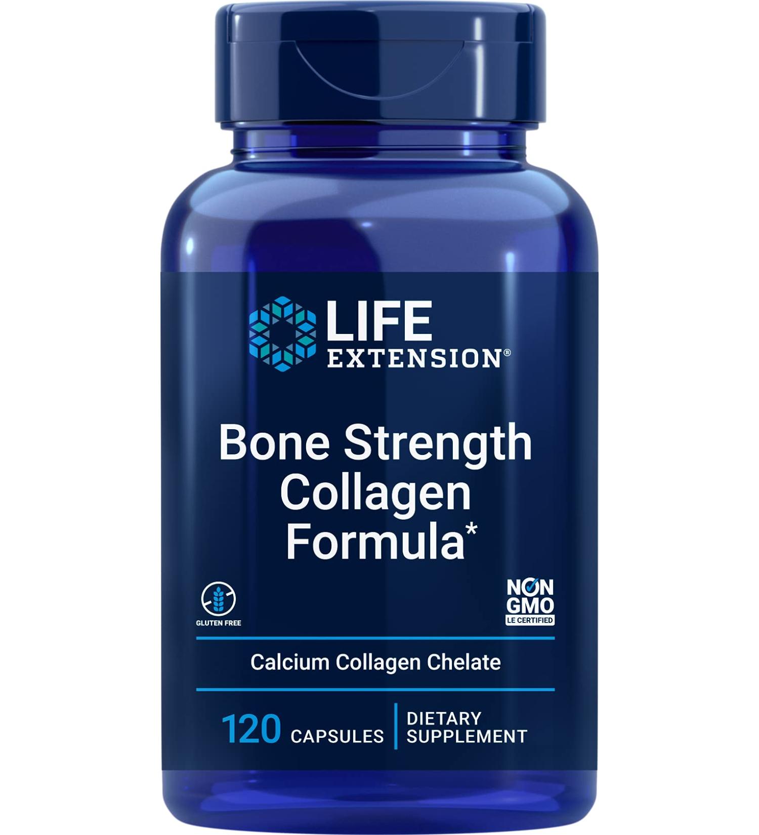 Life Extension Bone Strength Collagen Formula - 120 Capsules for Healthy Bones - Buy Online on GoSupps.com