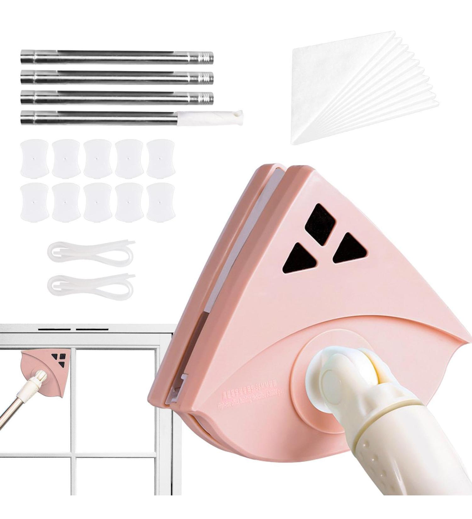 Magnetic Window Cleaner Double-Sided Window Cleaning Equipment Anti-Splint Glass Cleaner with Dual Pads Magnetic Window Cleaner with Strong Magnet Suction Window Cleaner for Windows Glass Doors Light Pink - Buy Online on GoSupps.com