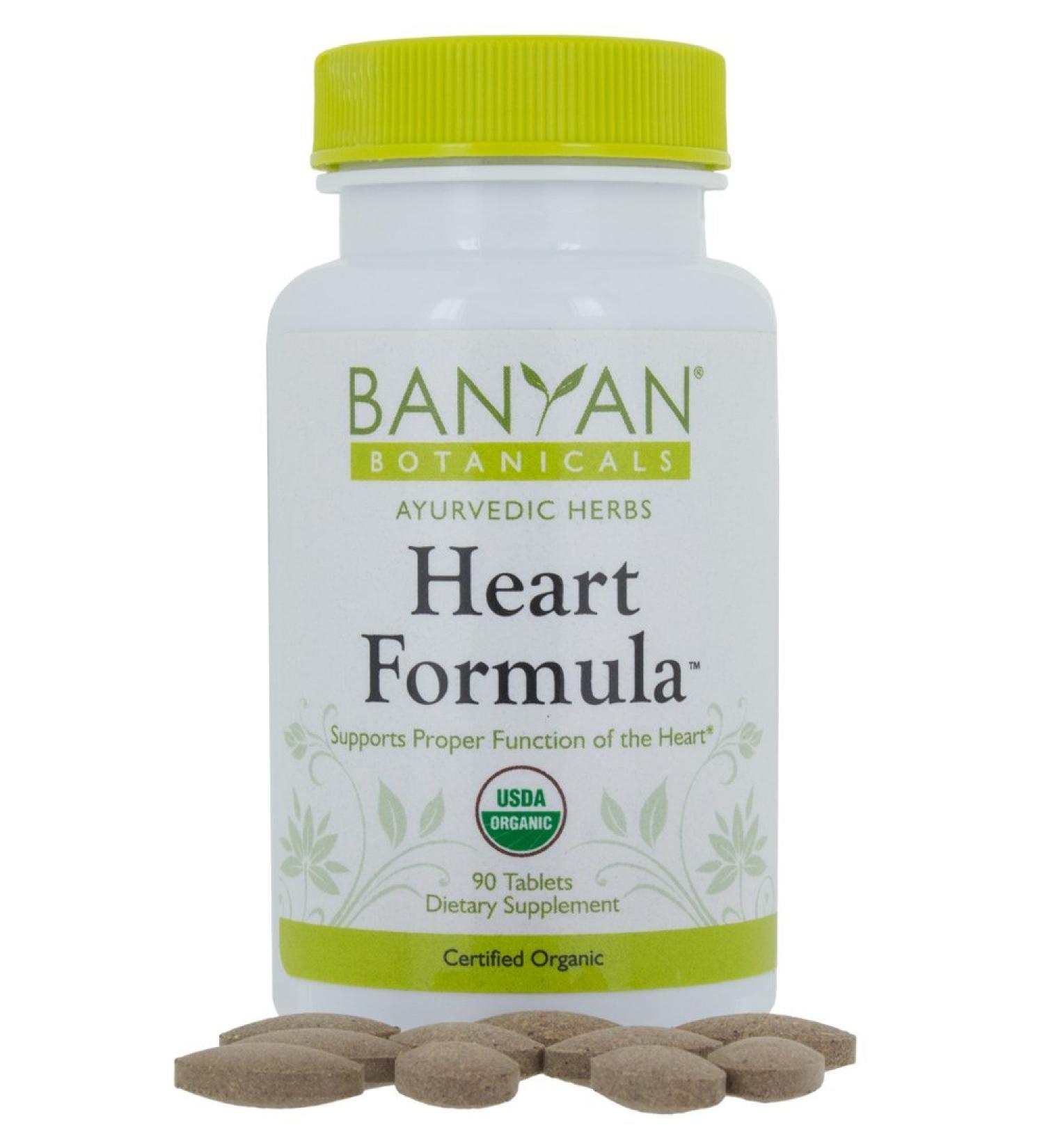 Banyan Botanicals Heart Formula Tablets - USDA Organic - 90 Tablets - Ayurvedic Support for Heart Health - Buy Online on GoSupps.com