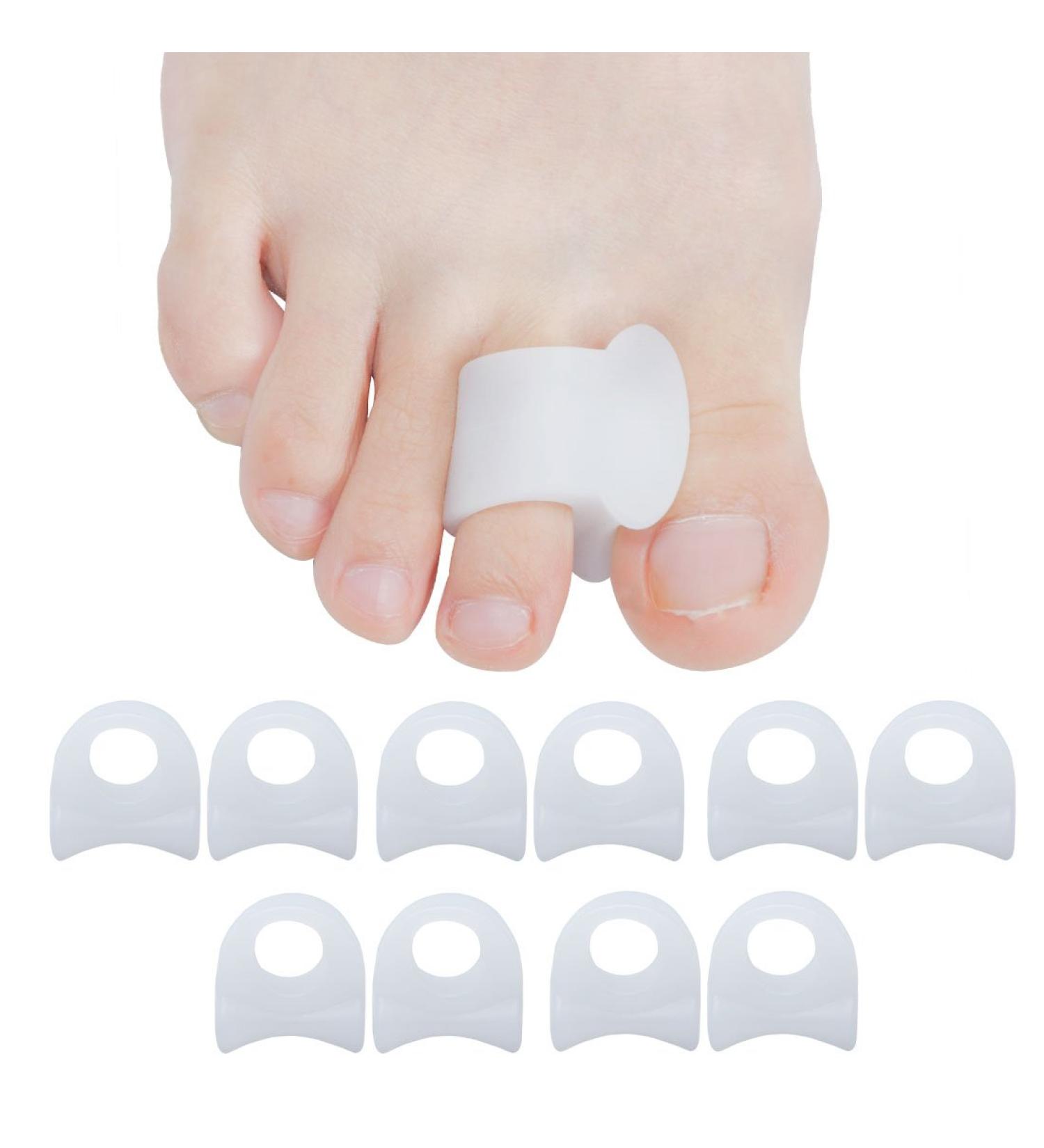 Sumiwish Gel Toe Separators 10 PCS - Bunion Corrector & Toe Straightener - Big Toe Spacer for Bunion Pain Relief - White - Buy Online on GoSupps.com