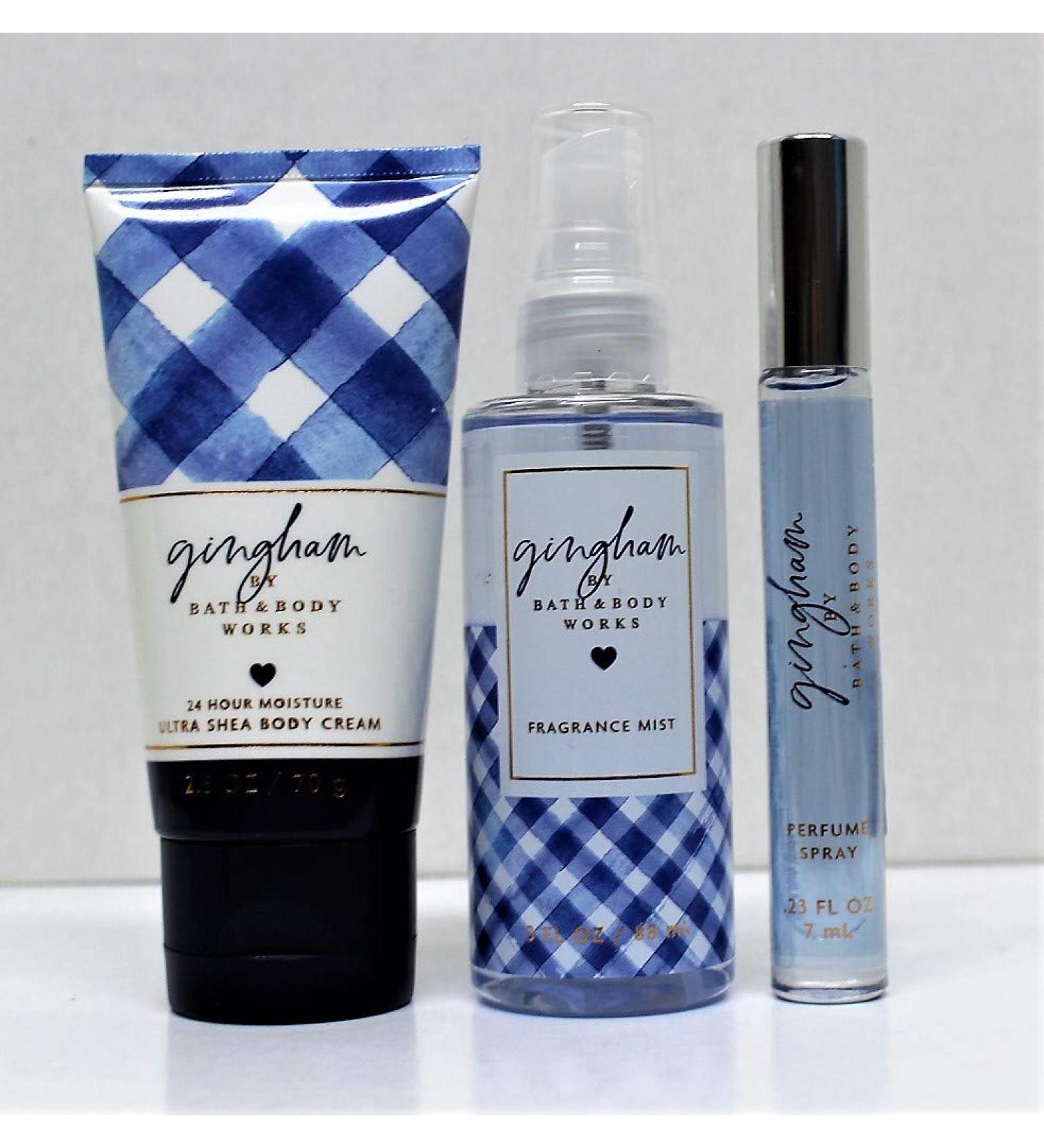 Bath and Body Works - Gingham - Body Cream Fine Fragrance Mist & Mini Perfume Spray - Travel Size 3 pc set. - Buy Online on GoSupps.com
