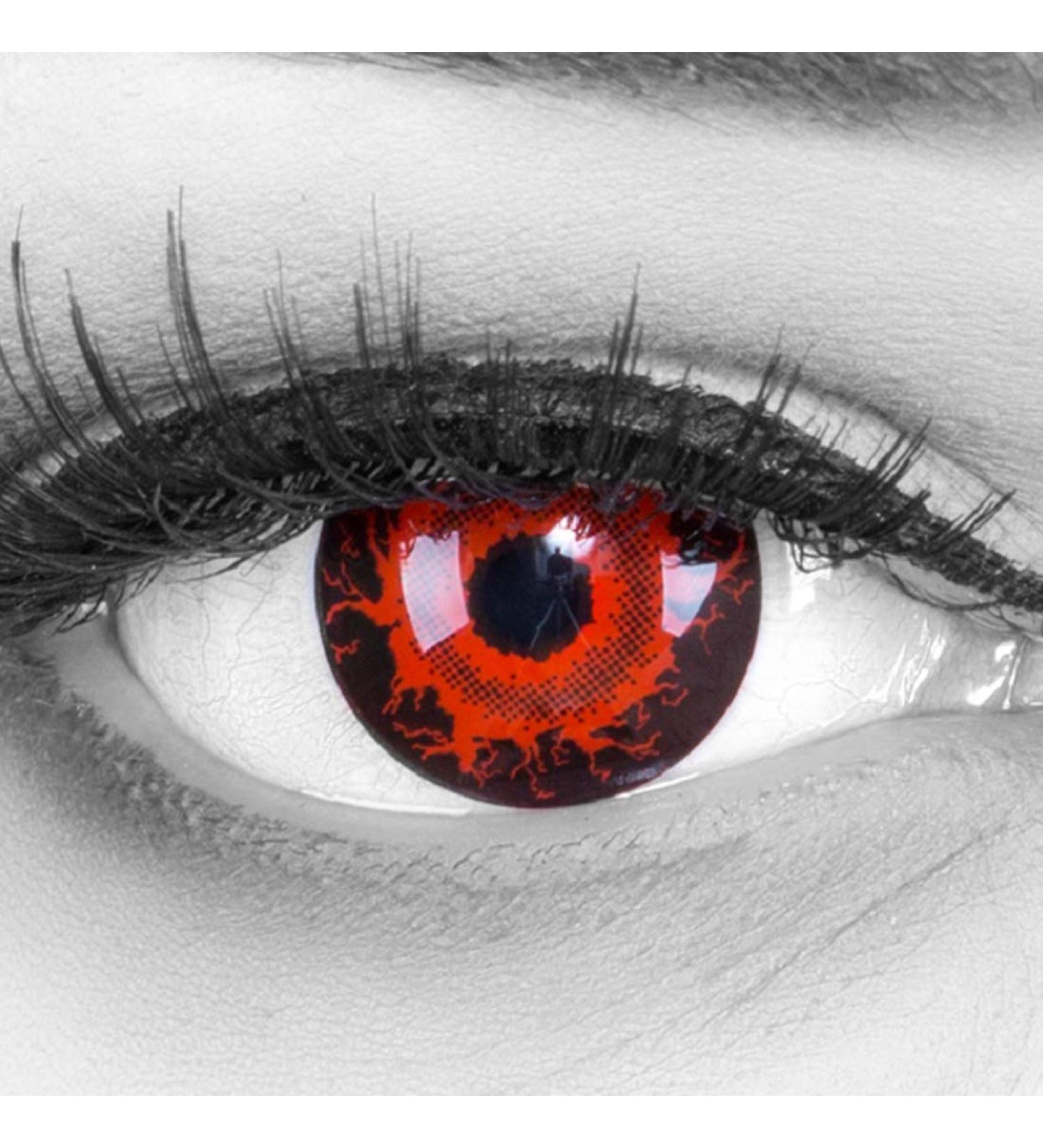 Buy Funnylens 1 Pair Colored Red Black Crazy Fun Cataclysm Bloody Eyes Year Contact Lenses - Top Quality for Halloween & Carnival with Free Lens Tanks! - Buy Online on GoSupps.com